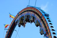 Experience the thrill of an upside-down amusement ride at Circleville fair.