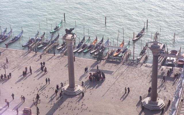 Photo: Carlo Primo on Pexels Gondolas and columns in St. Mark's Square, Venice view from above.