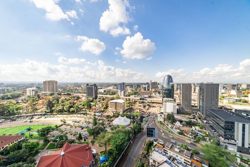 Aerial view of Nairobi city skyline