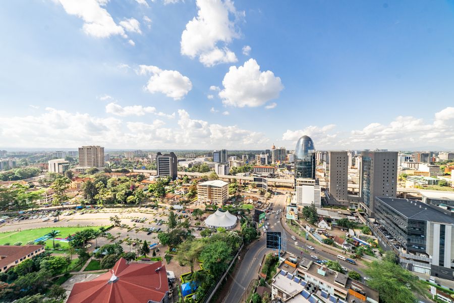 Aerial view of Nairobi’s modern cityscape
