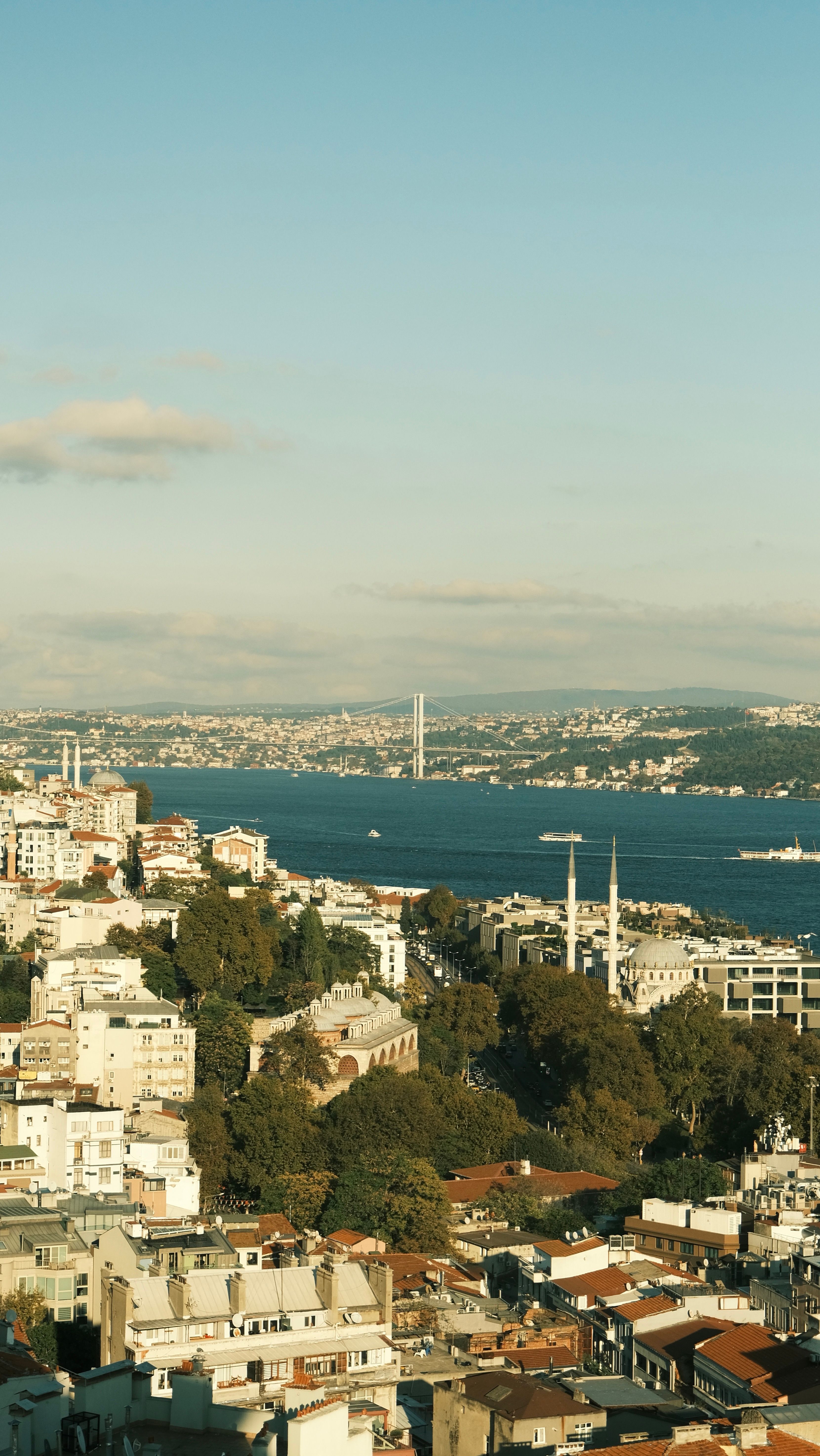 Aerial View of Istanbul with Bosphorus Bridge · Free Stock Photo