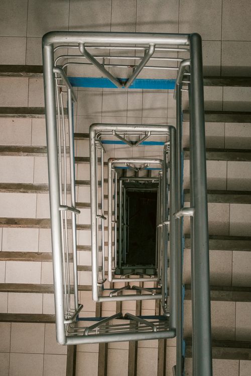 Free Spiral staircase view from above in Aguascalientes, Mexico. Stock Photo