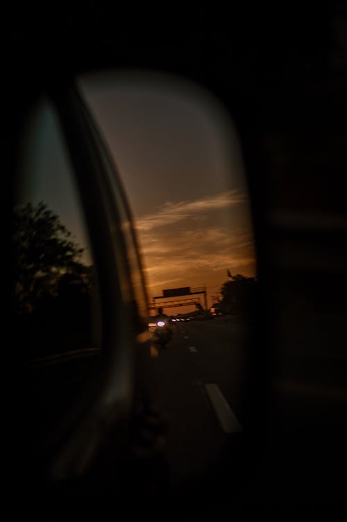 Free stock photo of mirror, road, sunset