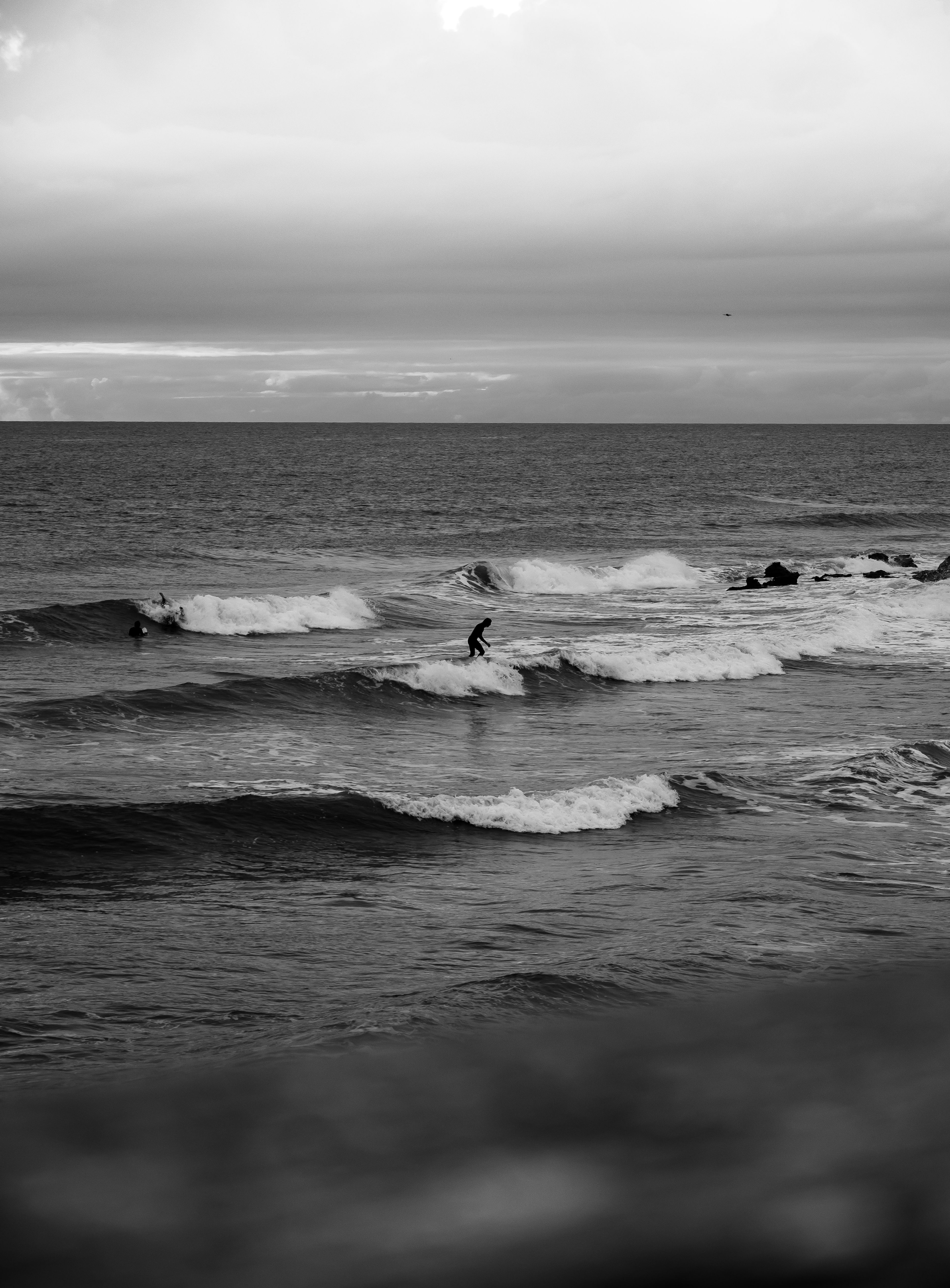 Black and White Surfing Scene in Sicily · Free Stock Photo