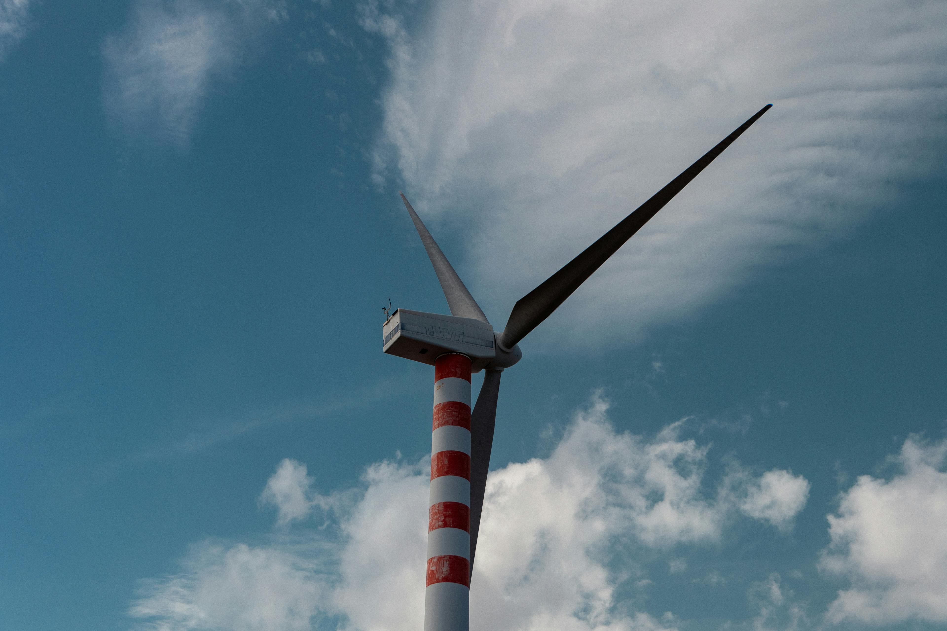 Wind Turbine Against Clear Sardinian Sky
