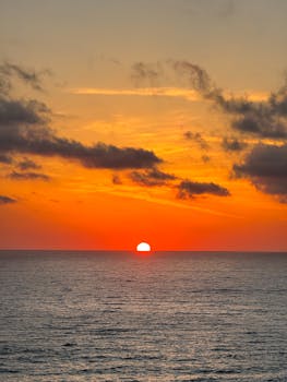 A breathtaking sunrise in Şile, Istanbul, capturing the vibrant colors over the Black Sea.