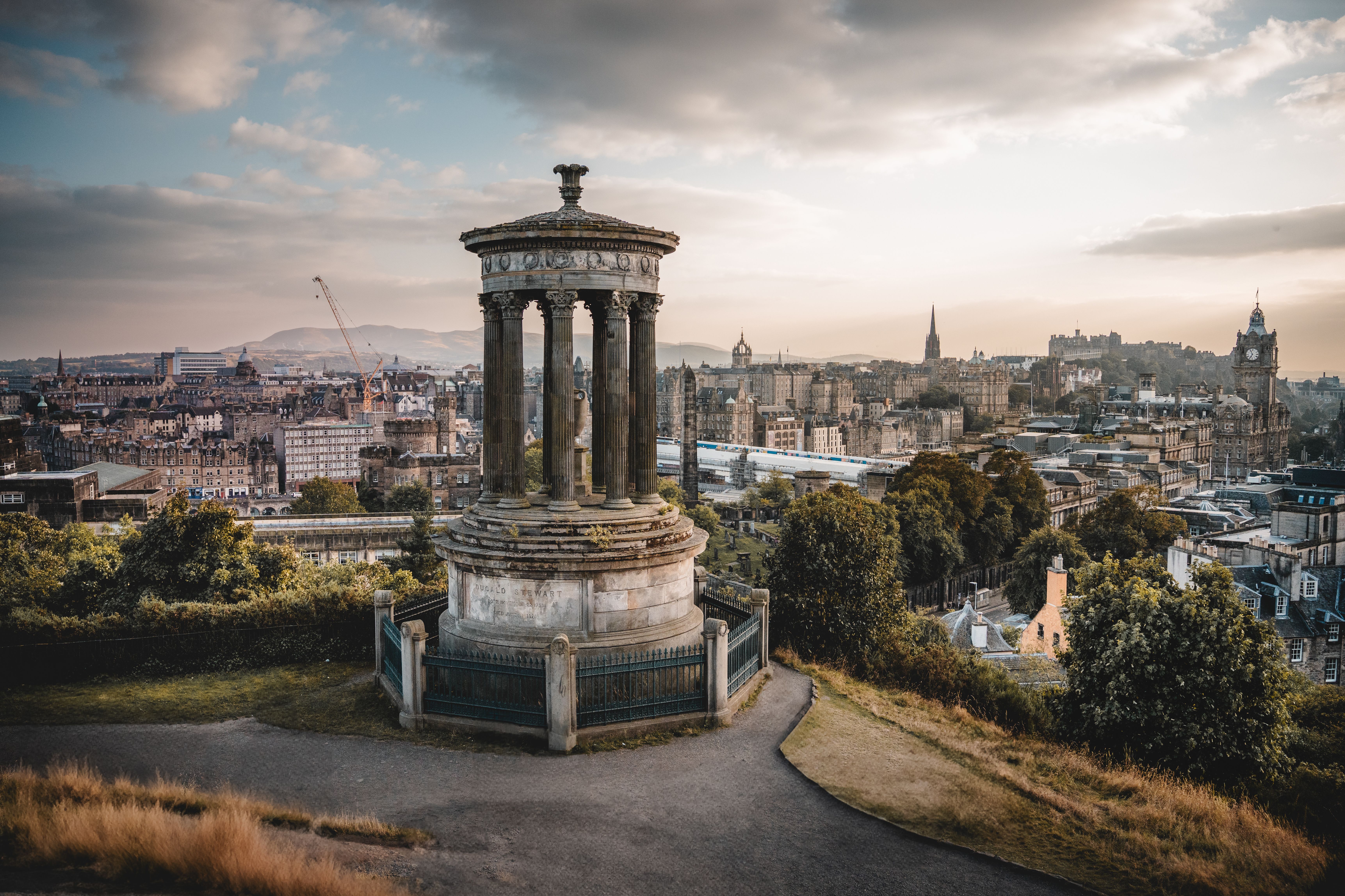 De franc Vista Històrica De Calton Hill D'edimburg Foto d'estoc