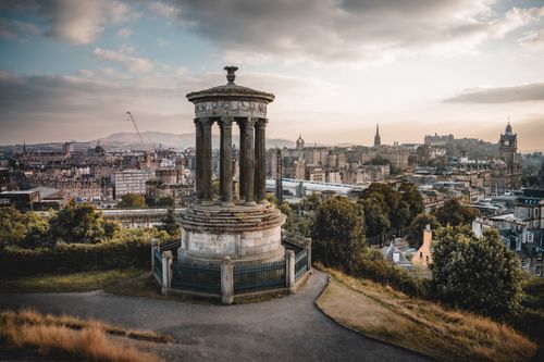 De franc Vista Històrica De Calton Hill D'edimburg Foto d'estoc