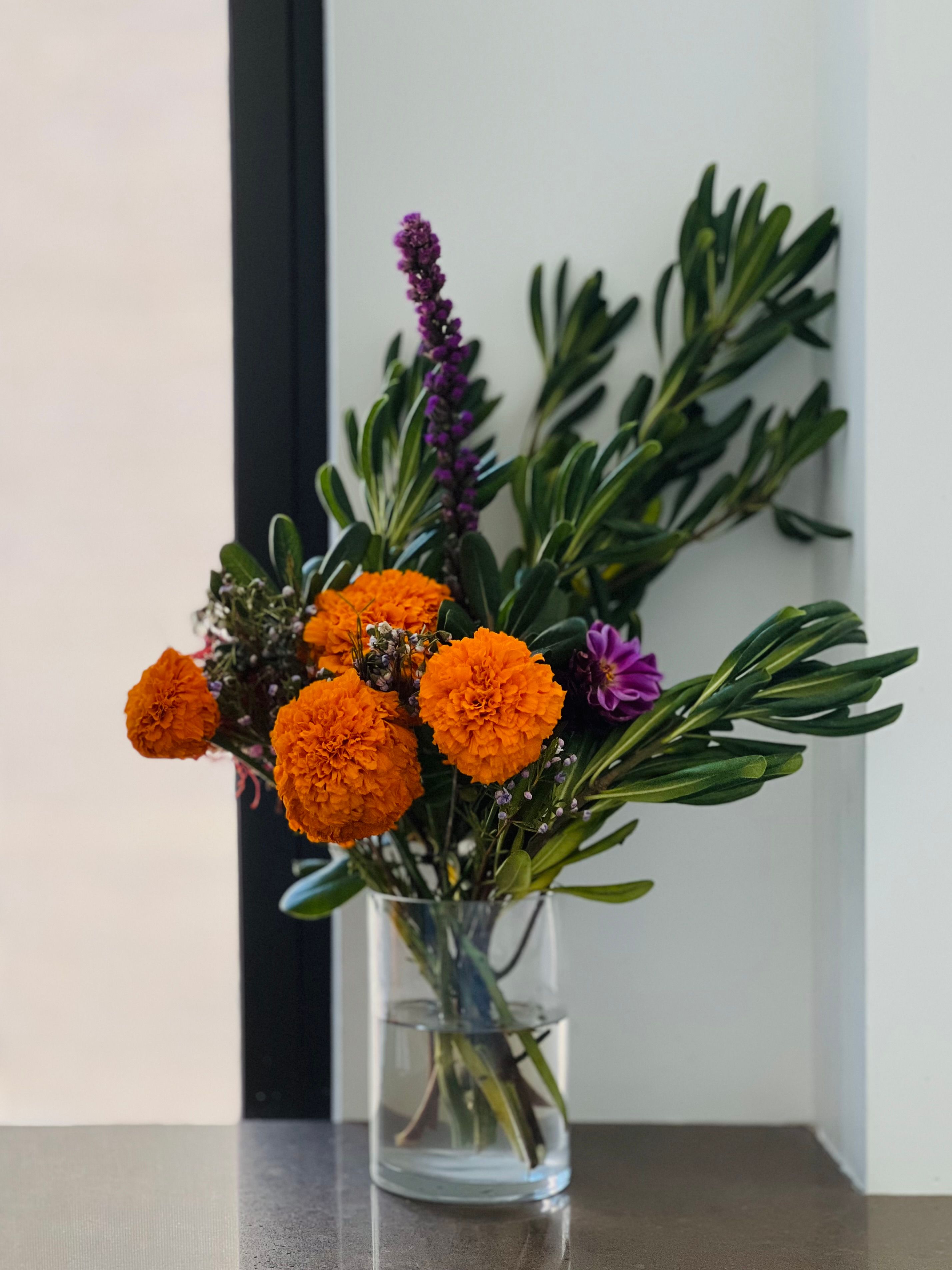 Orange marigold arrangement
