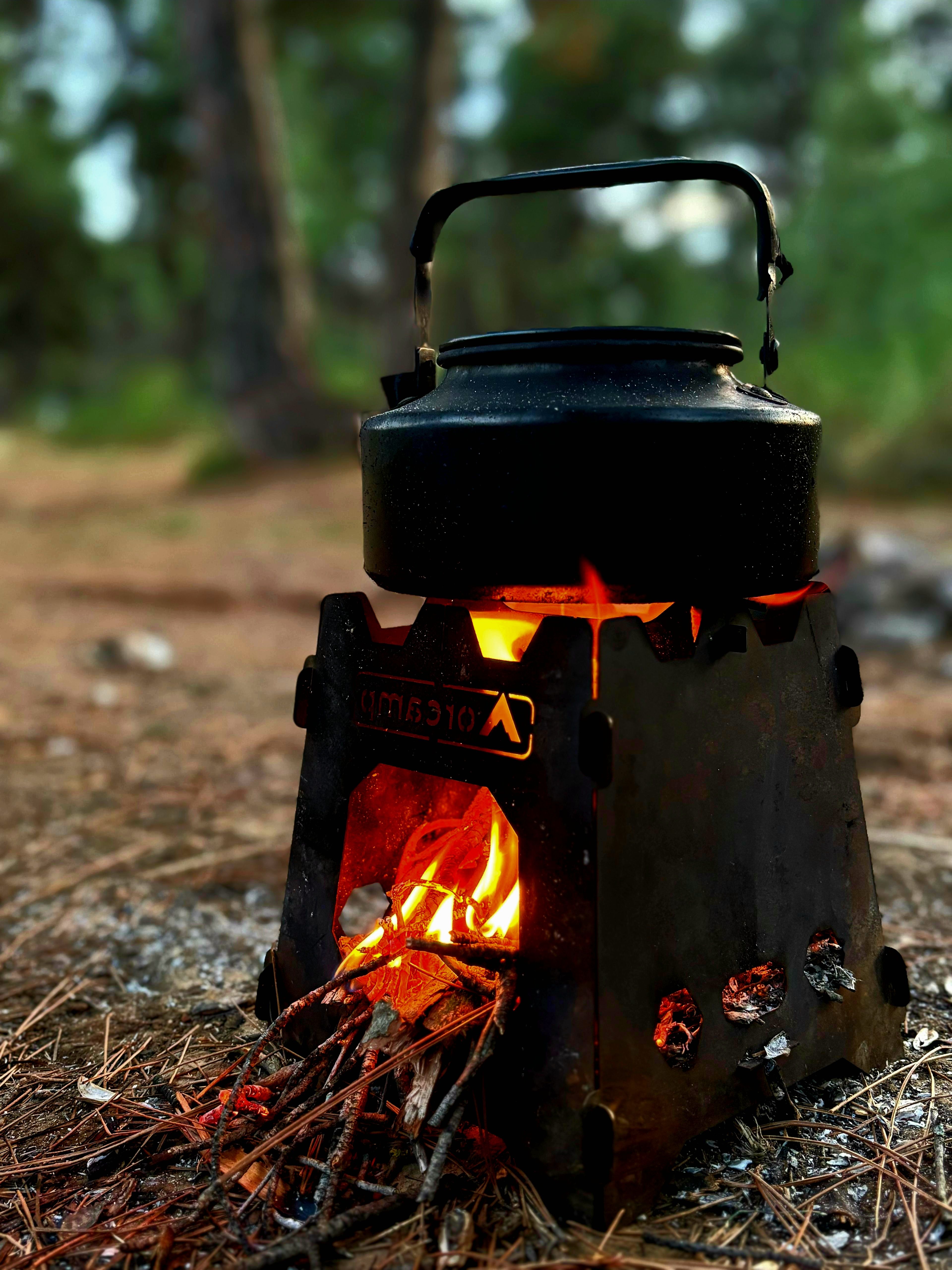 Outdoor Campfire Cooking with Rustic Tea Kettle · Free Stock Photo