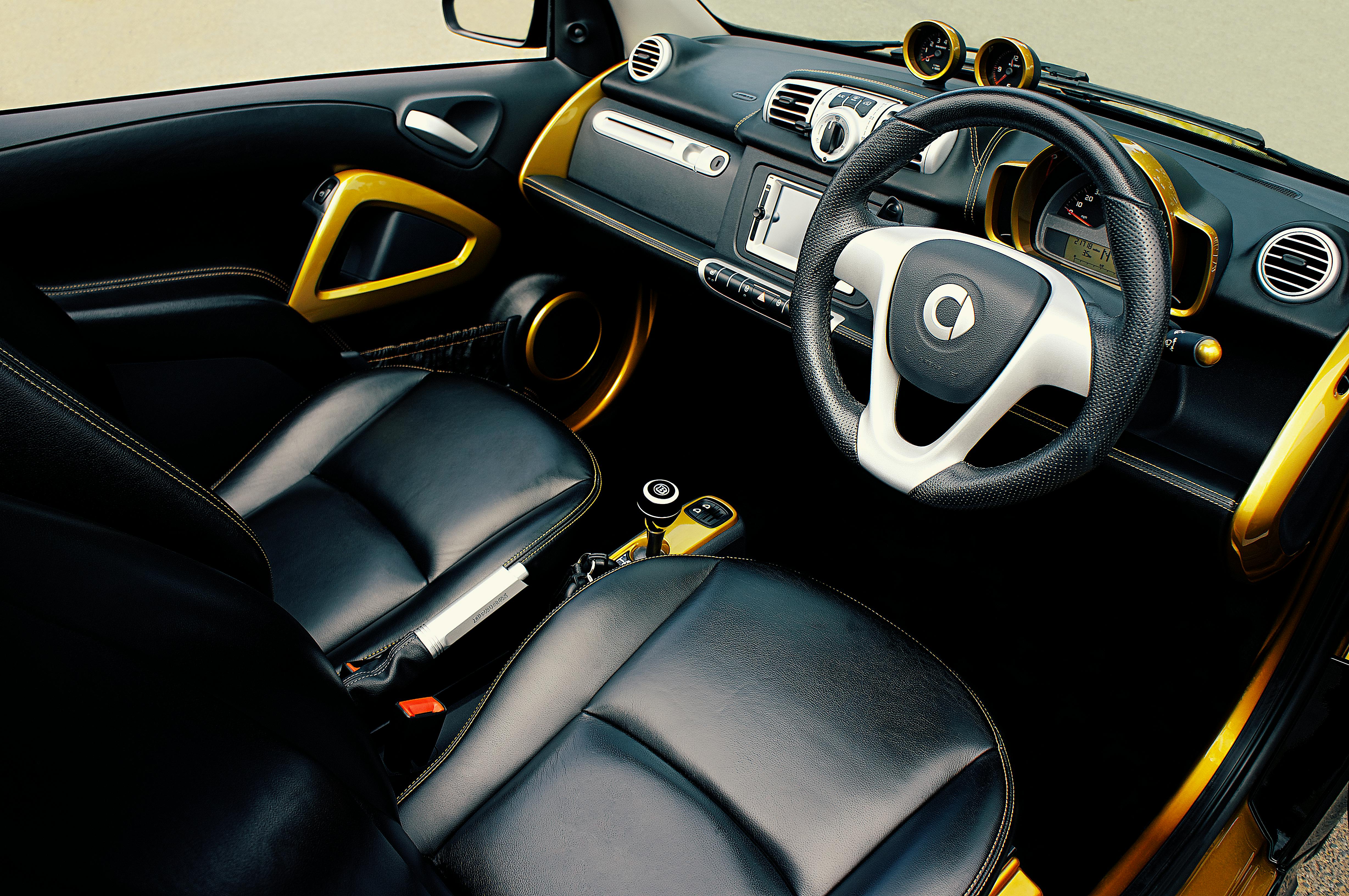 Free stock photo of car interior, leather seats, smart brabus