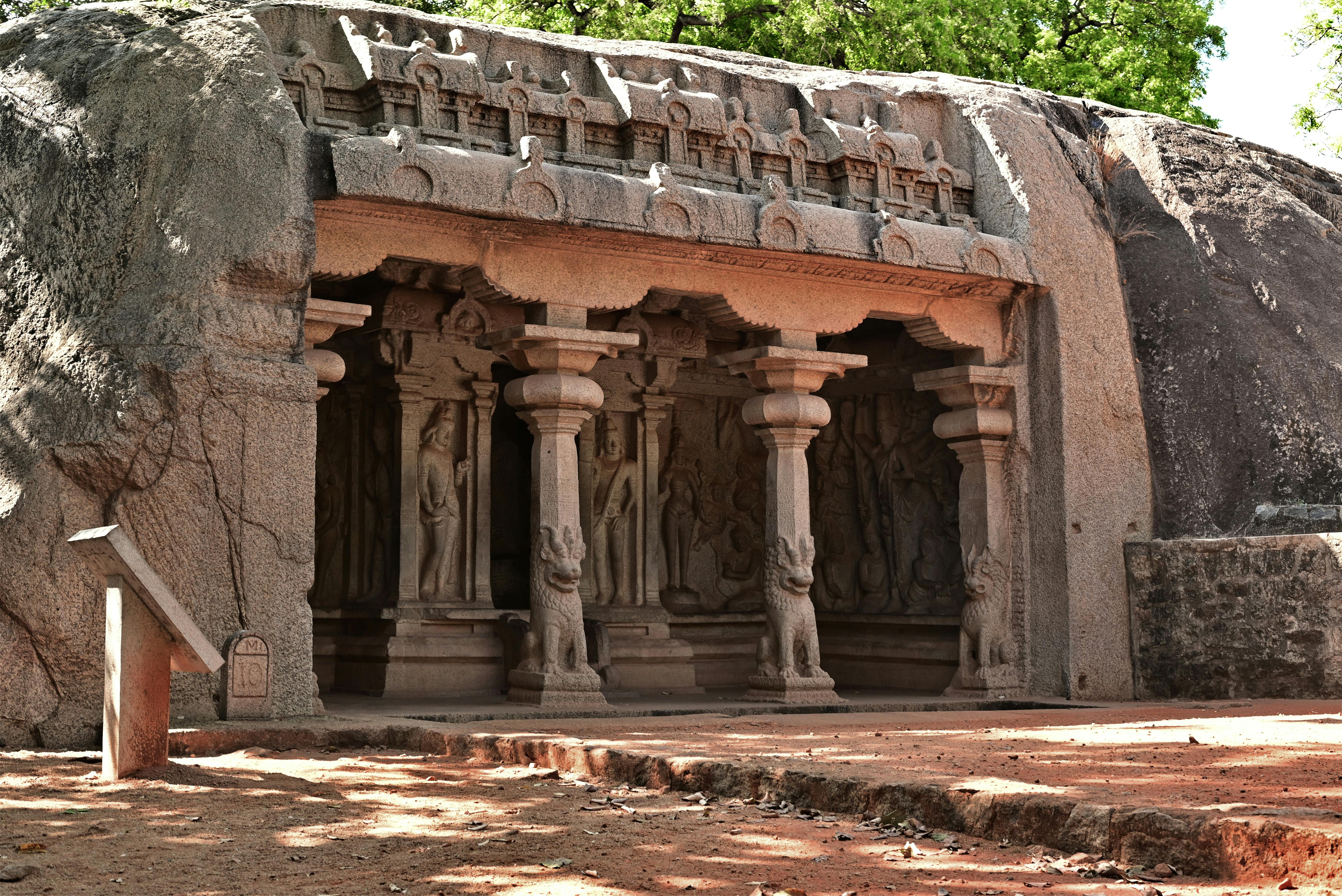 Explore the intricate rock-cut architecture of Mahabalipuram's historic temples.