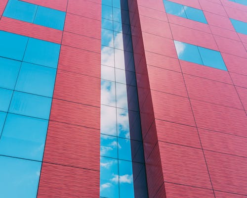 Blue and Red Building