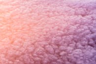 一幅柔软、柔和的粉红色云彩抽象视图，类似纹理织物或羊毛