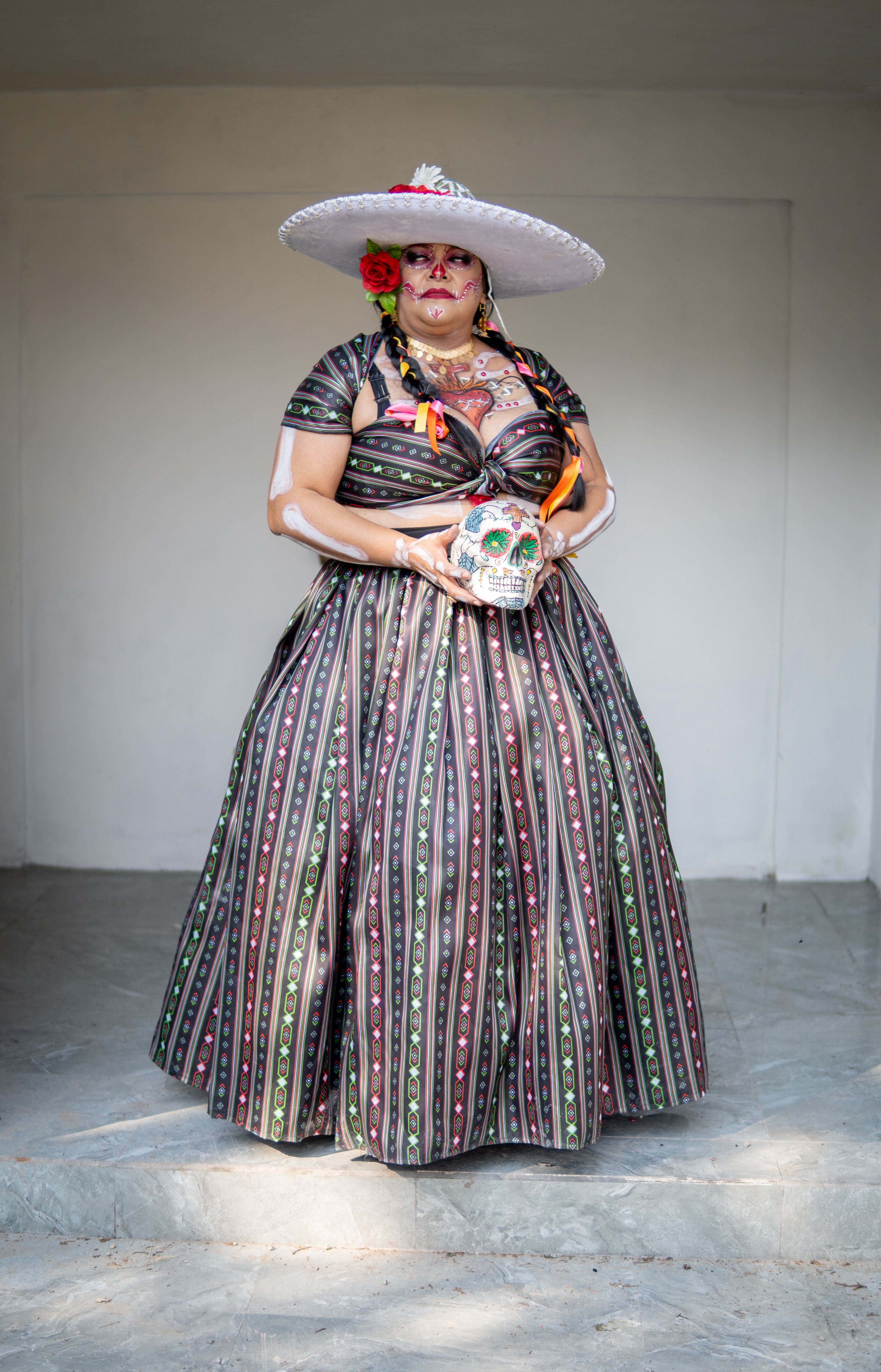 Traditional Mexican Costume in Cultural Setting  Free Stock Photo