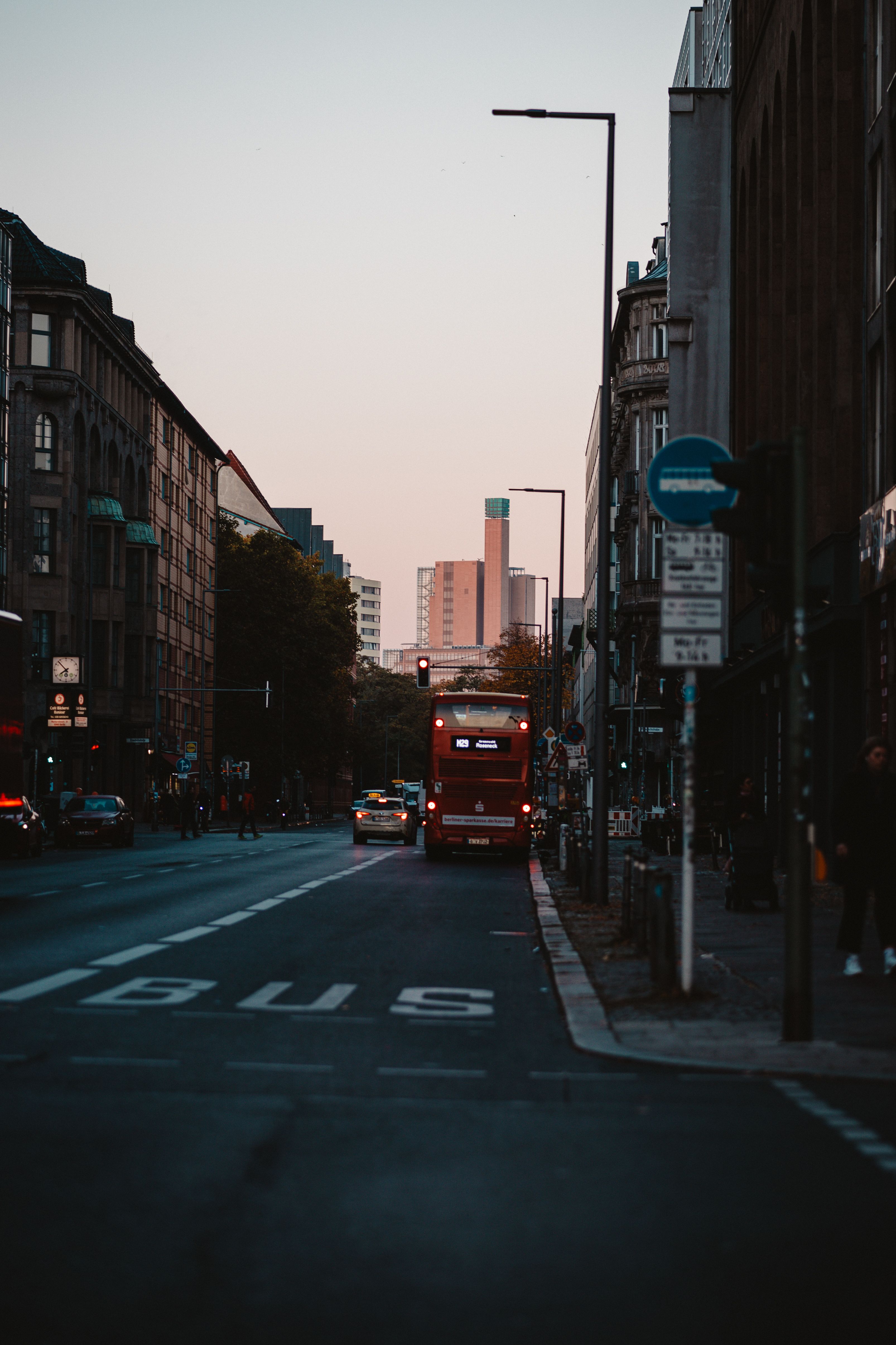 Symmetrical View of a Street between Buildings in City · Free Stock Photo