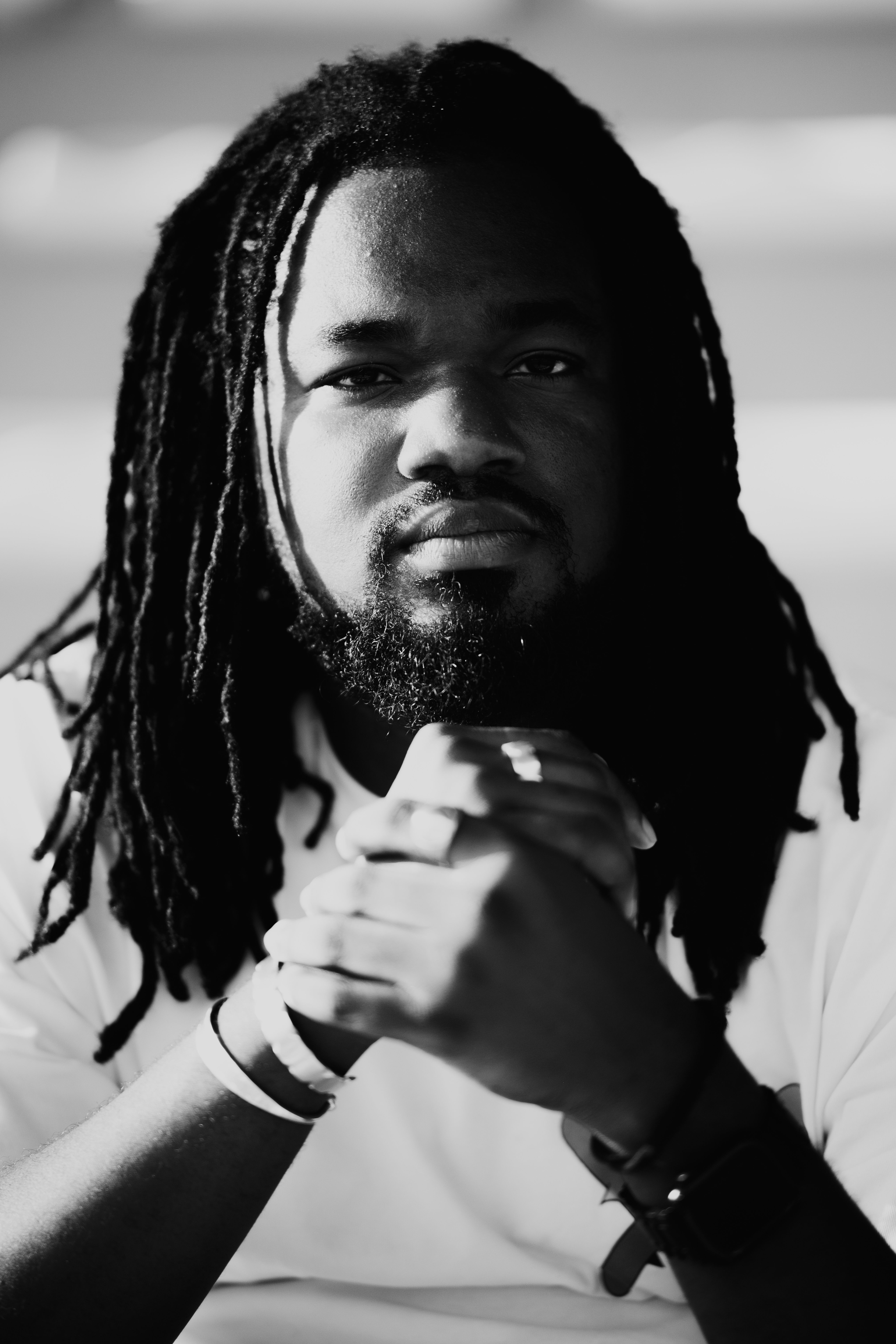 Portrait of Man with Dreadlocks in Black and White · Free Stock Photo