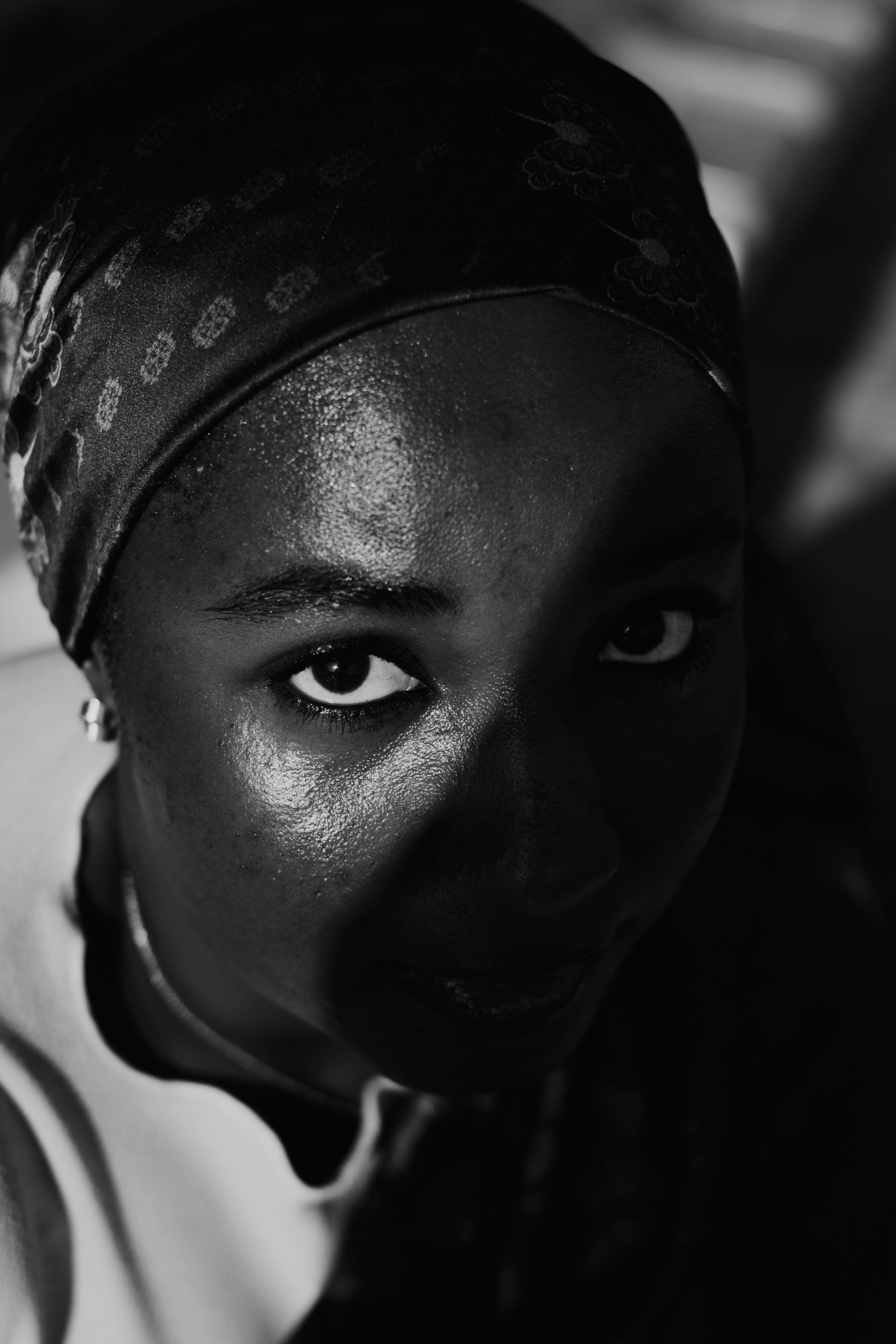Dramatic Black and White Portrait of Woman · Free Stock Photo