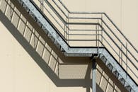 Industrial Metal Staircase with Shadows