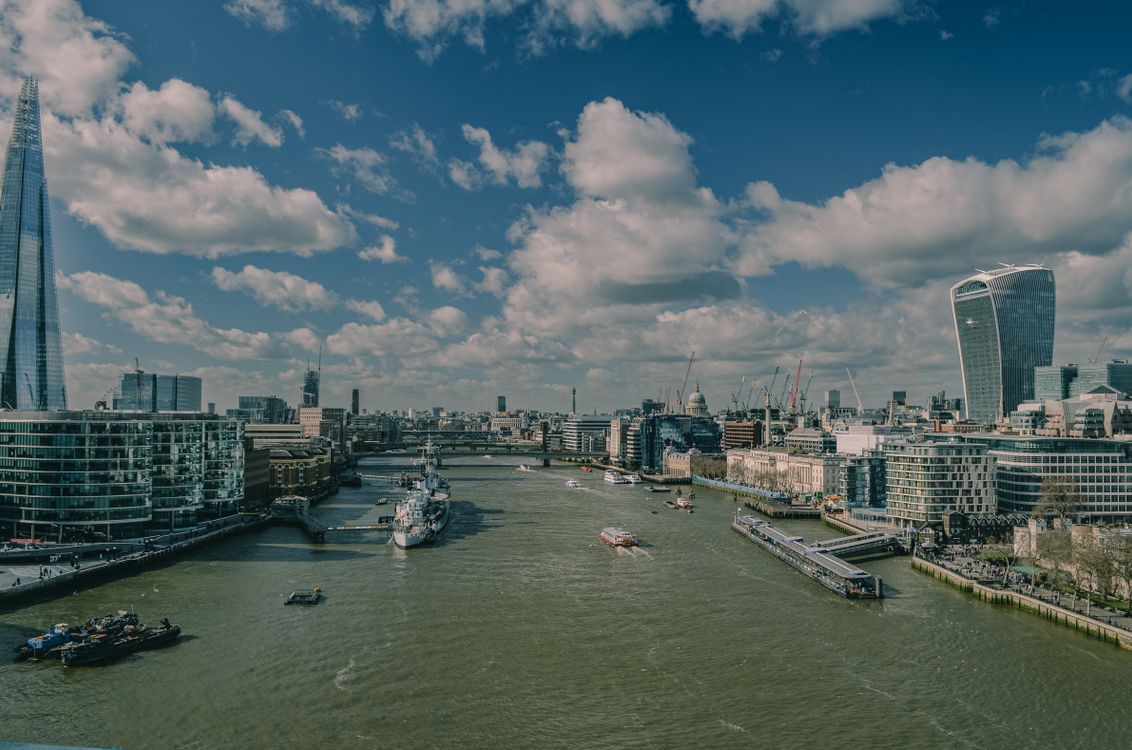 Thames View Text Scenic View of London's Skyline on the Thames · Free Stock Photo