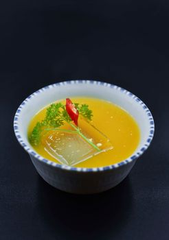 Velouté de carottes et gingembre rôtis