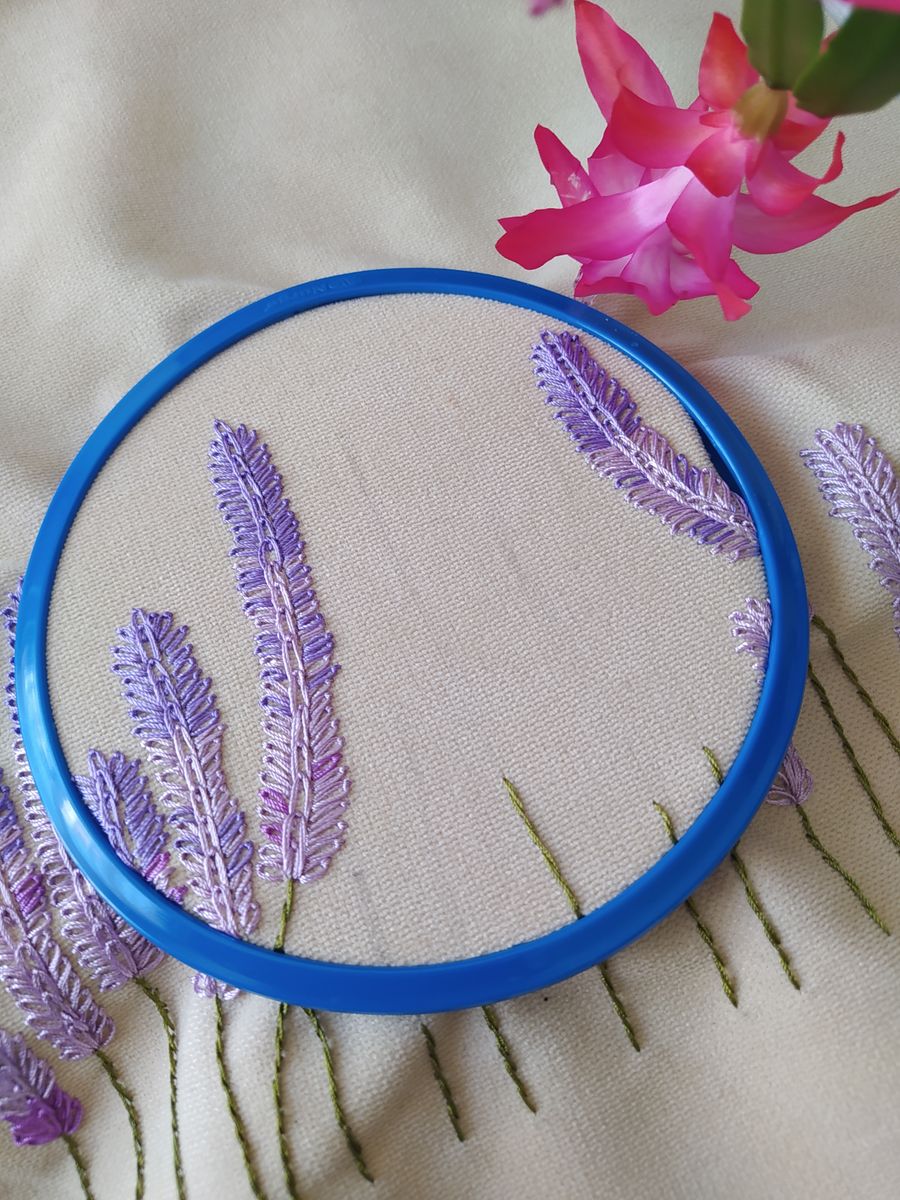 Lavender in a blue hoop