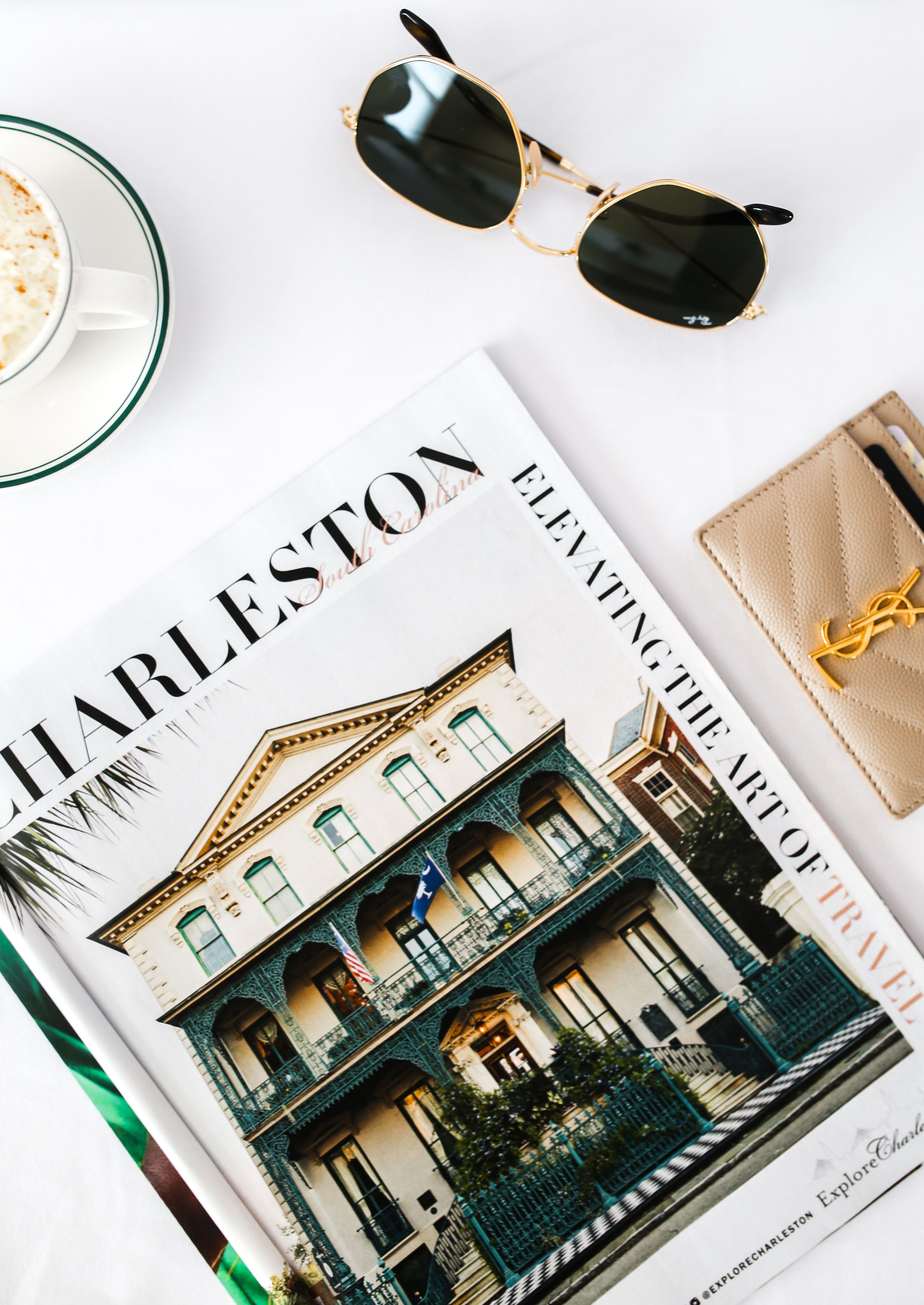 Stylish Flat Lay with Charleston Magazine · Free Stock Photo