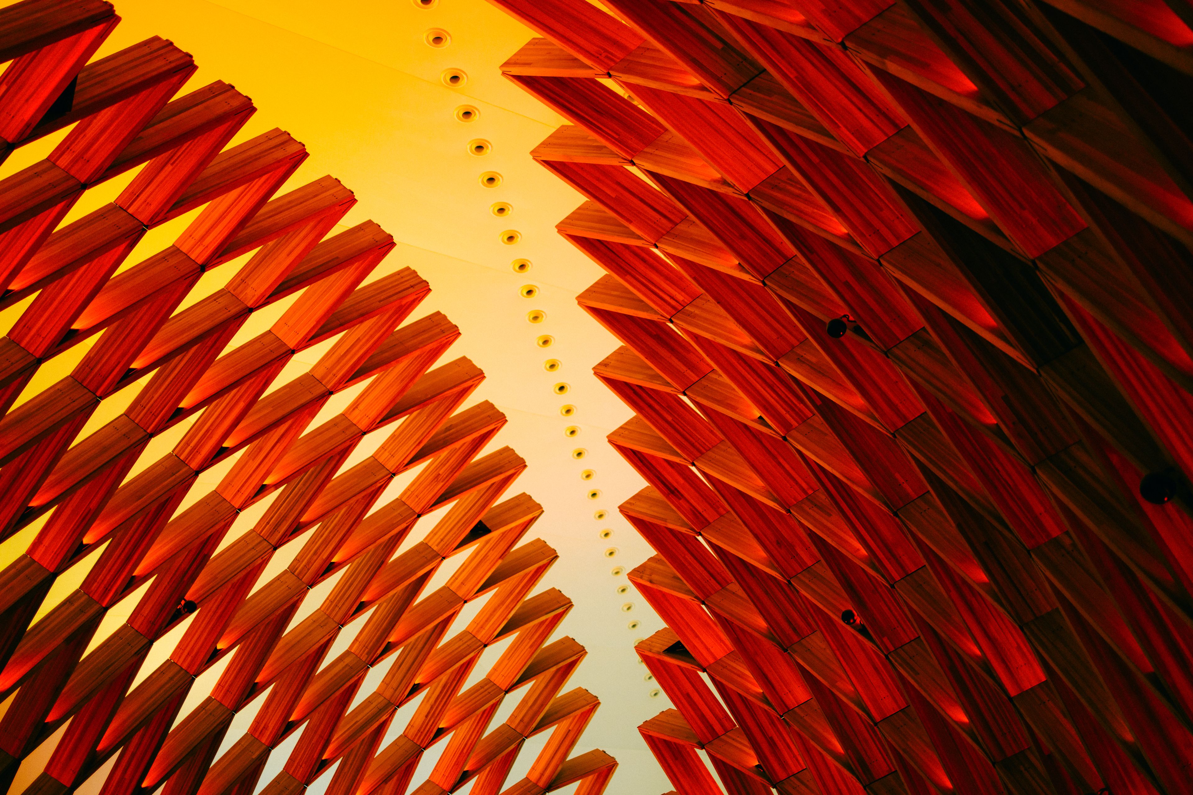 Modern Architectural Ceiling Design in Warm Light