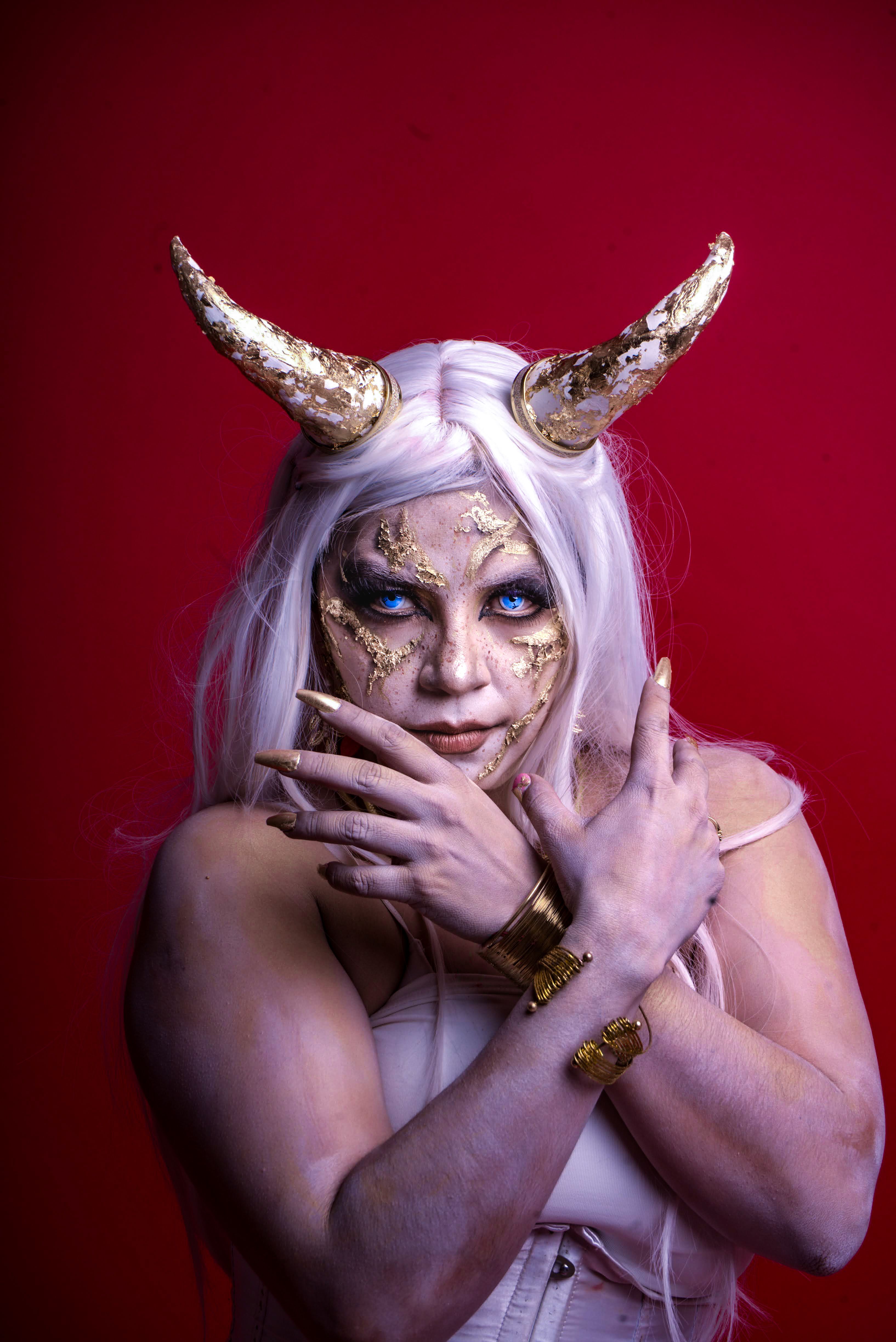 Demonic Fantasy Portrait with Gold Accents · Free Stock Photo