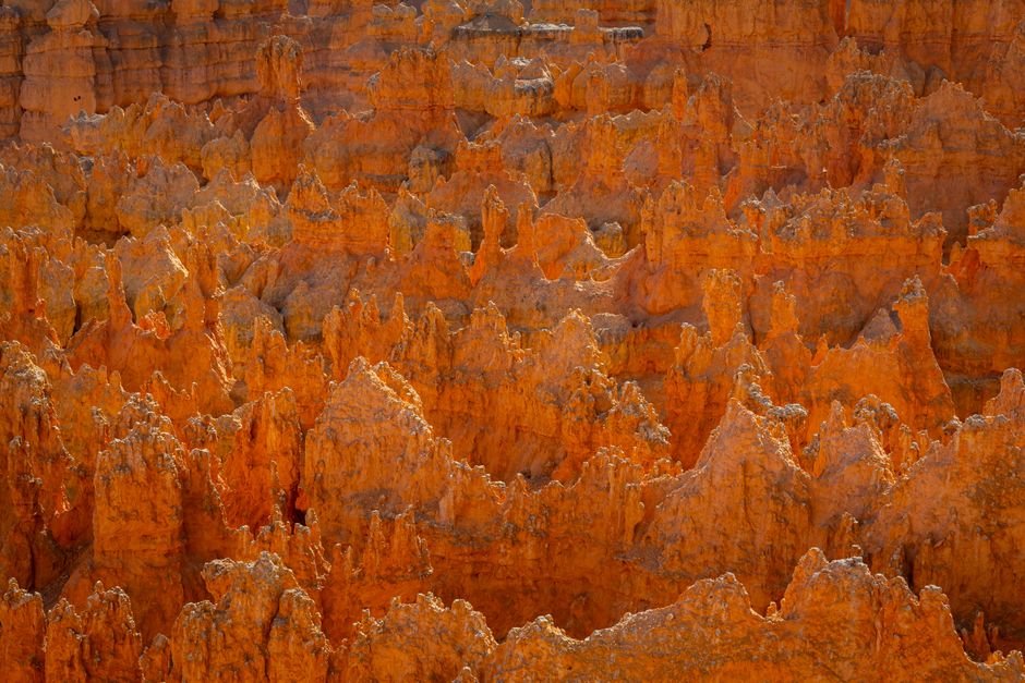 A breathtaking view of the vibrant orange hoodoos at Bryce Canyon in Utah.