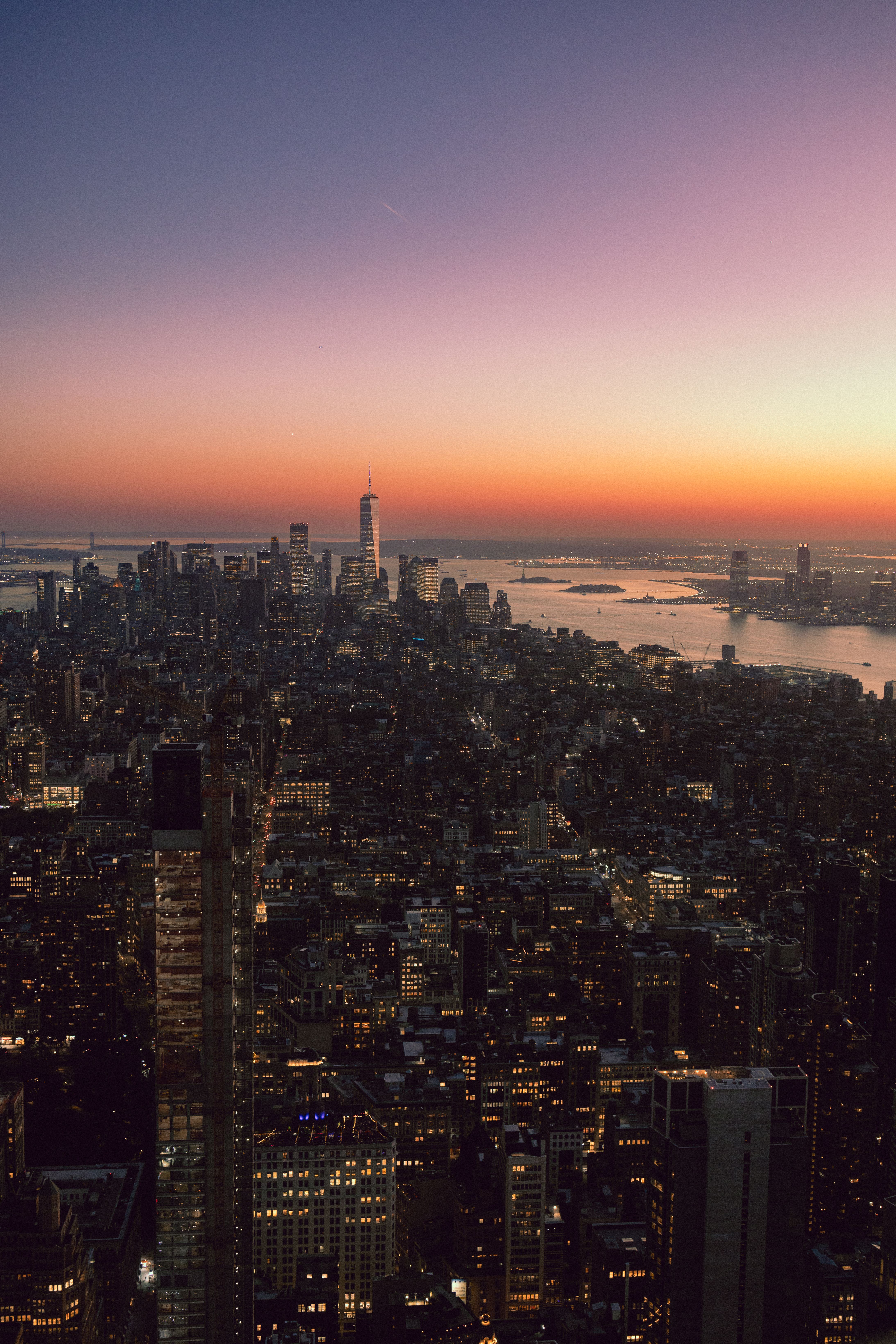 New York City Skyline at Sunset · Free Stock Photo