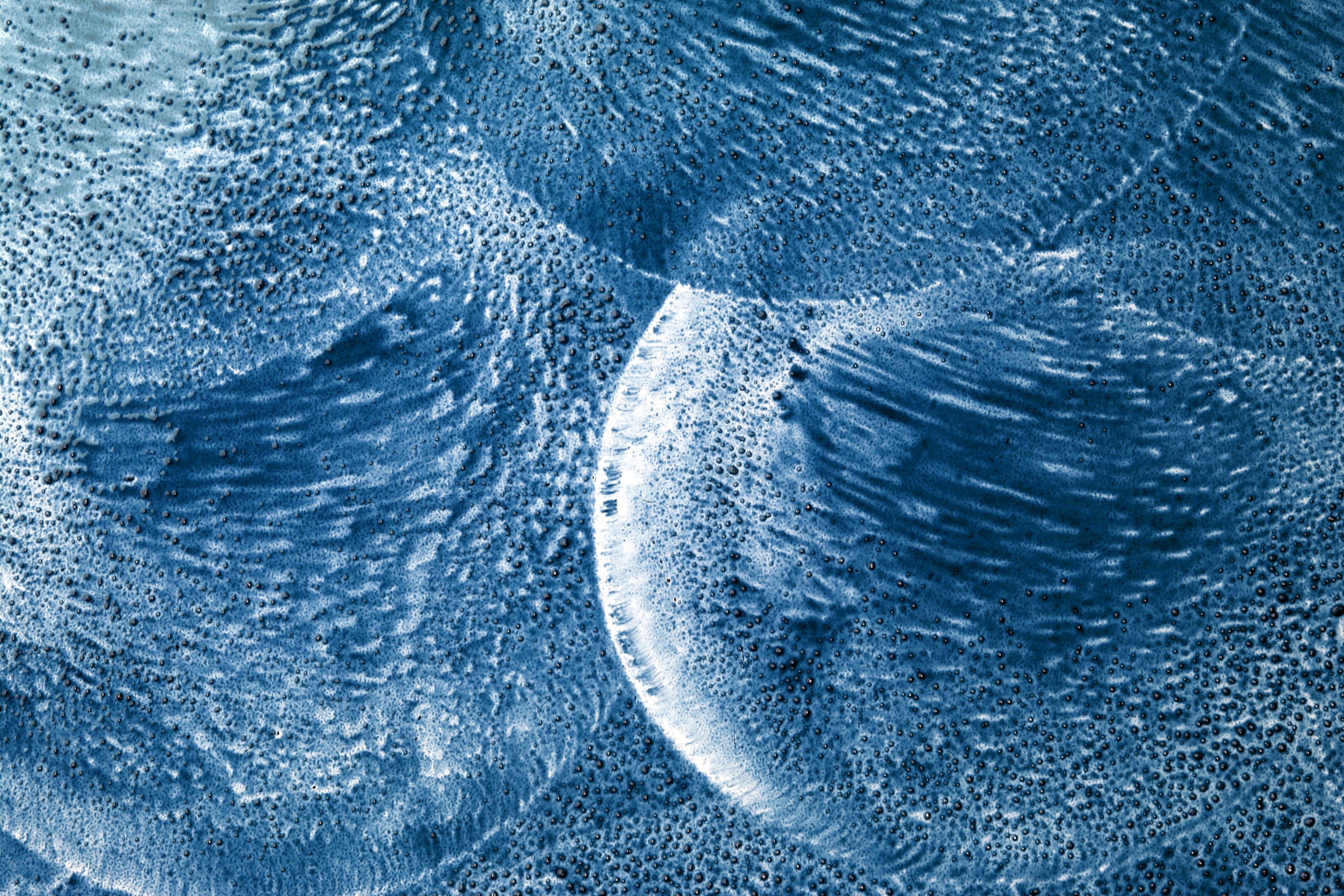 Abstract Blue Ice Texture Pattern