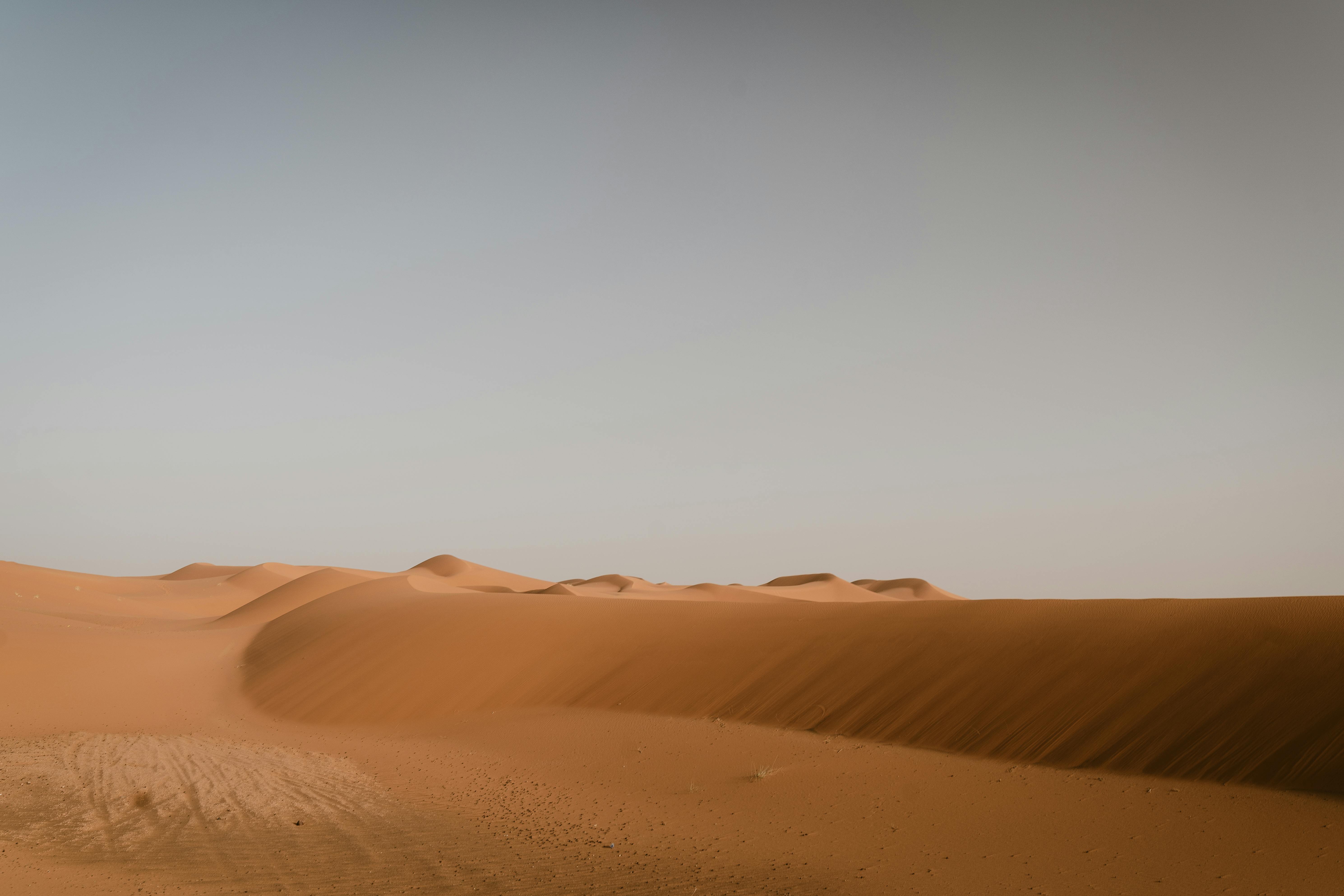 Expansive sand dunes in Merzouga, capturing the serene beauty of the Moroccan Sahara Desert. - Rissani