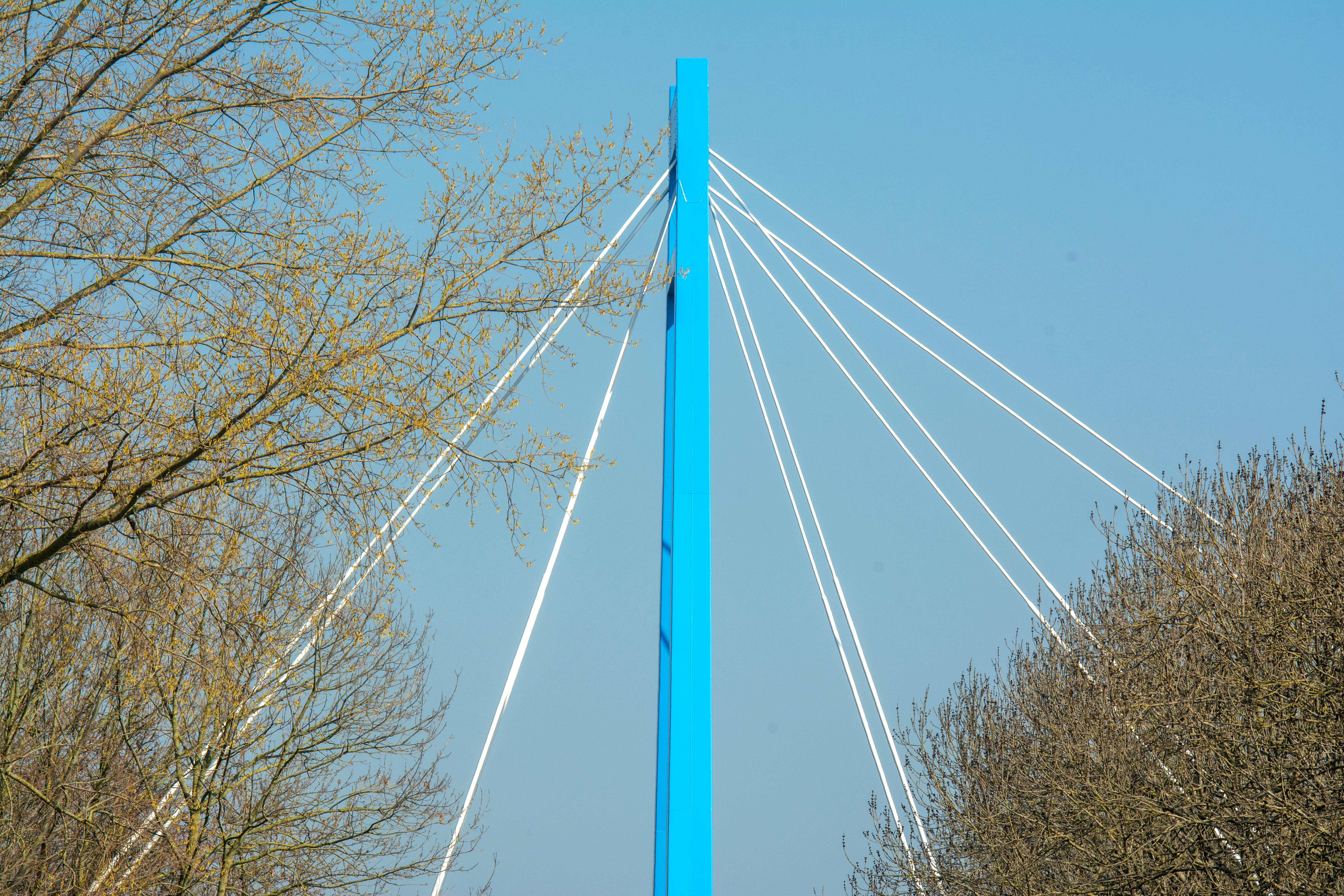 modern bridge tower in hoorn s blue skies