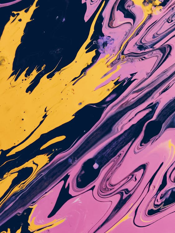 Pink Black and Yellow Abstract Painting · Free Stock Photo