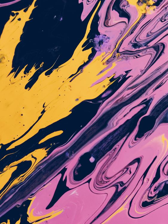 ピンクの黒と黄色の抽象絵画 · 無料の写真素材