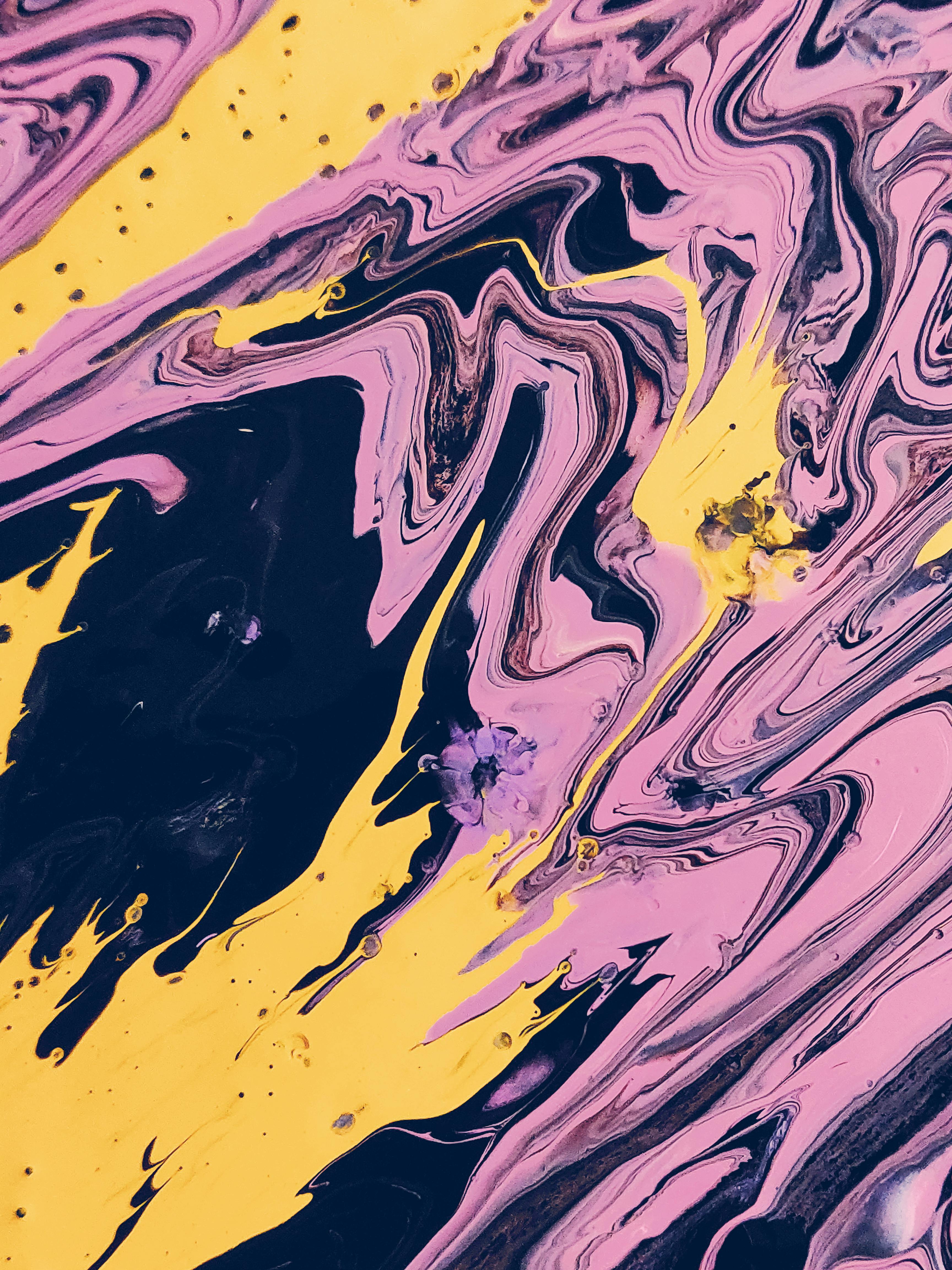 Pink, Black, and Yellow Abstract Painting · Free Stock Photo