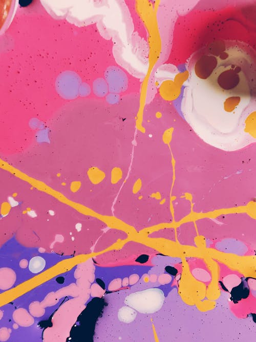 Free Pink and Multicolored Abstract Painting Stock Photo