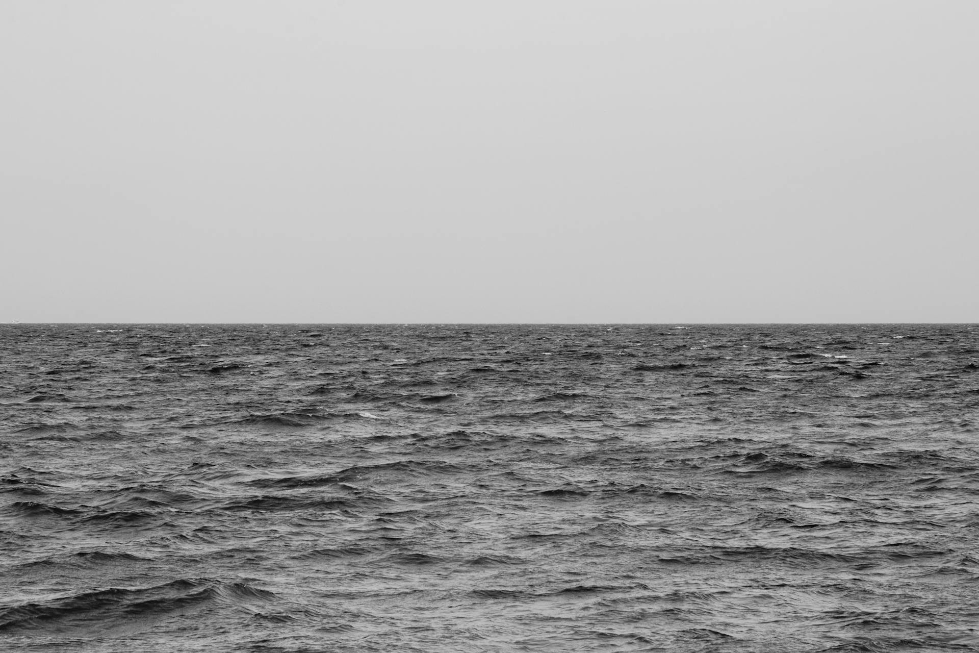 Black and White Ocean Horizon in New York