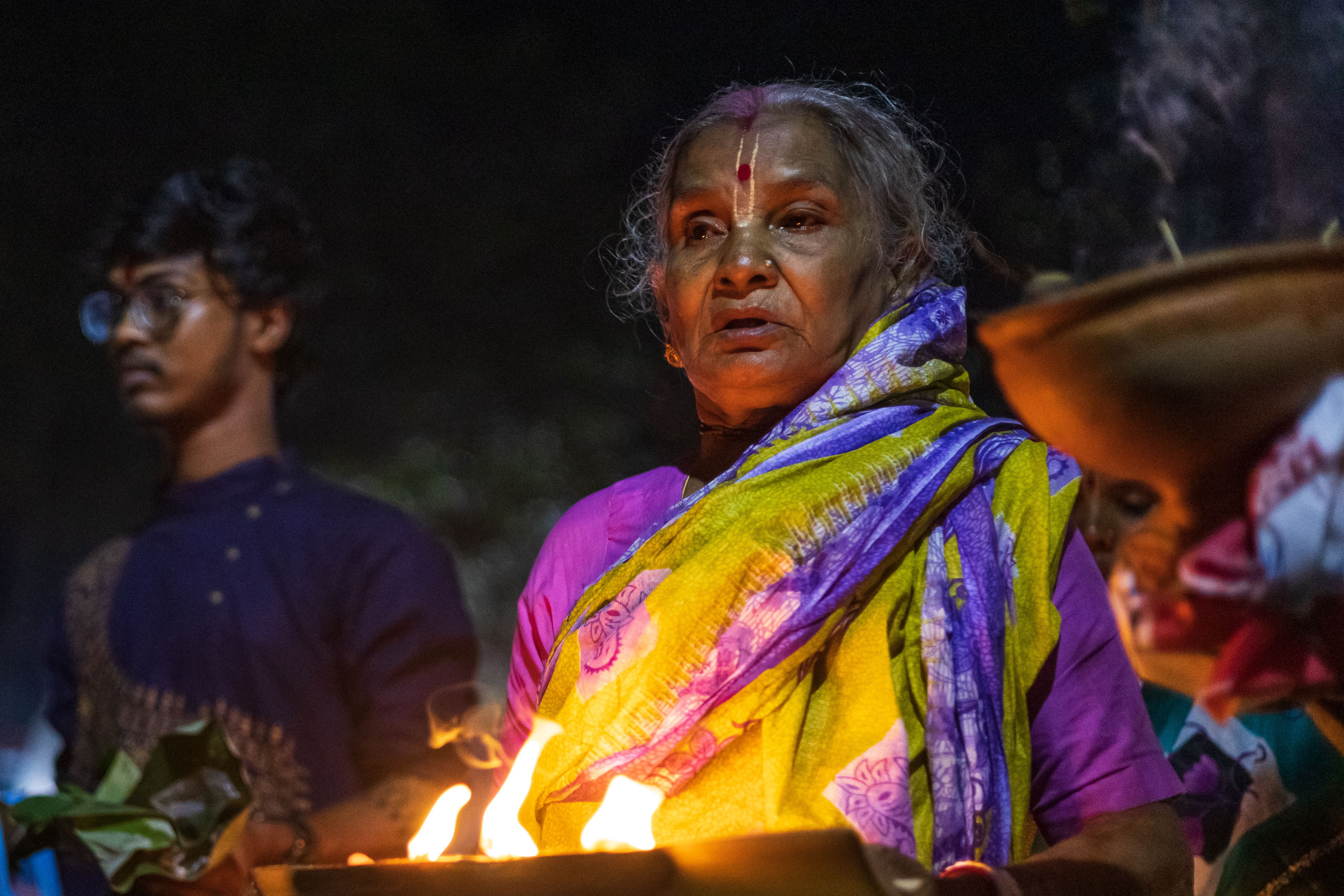 Traditional Indian Ritual with Offerings and Fire · Free Stock Photo