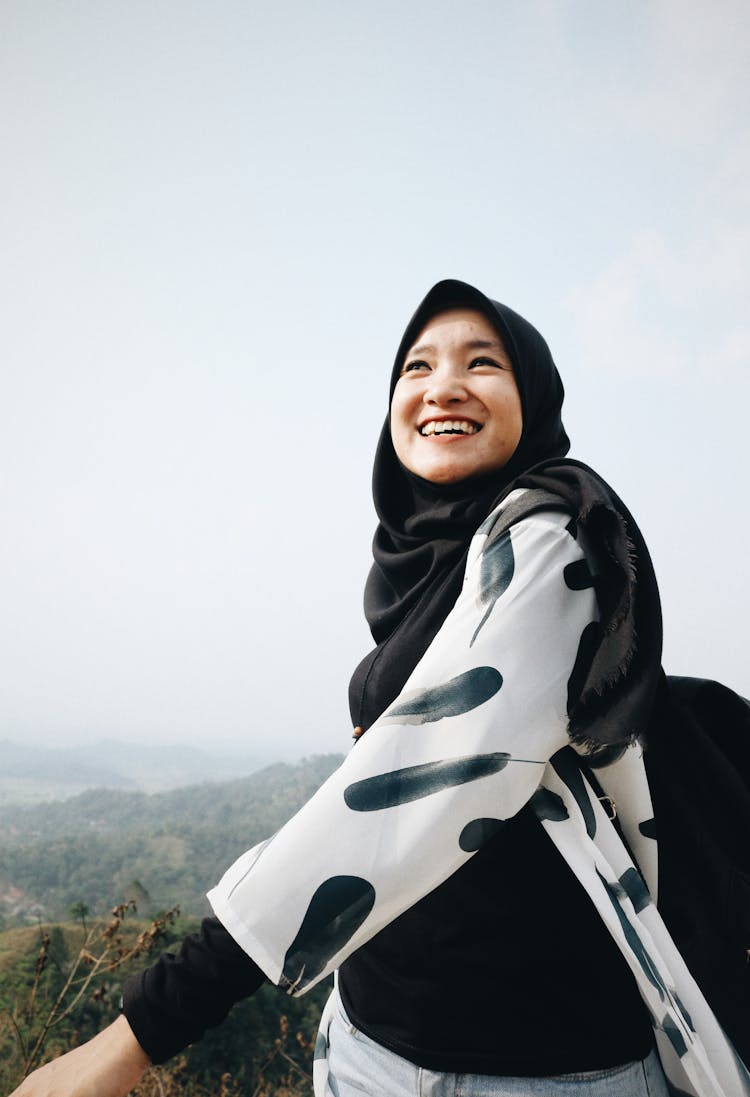 Photo Of Woman Wearing Black Hijab Laughing