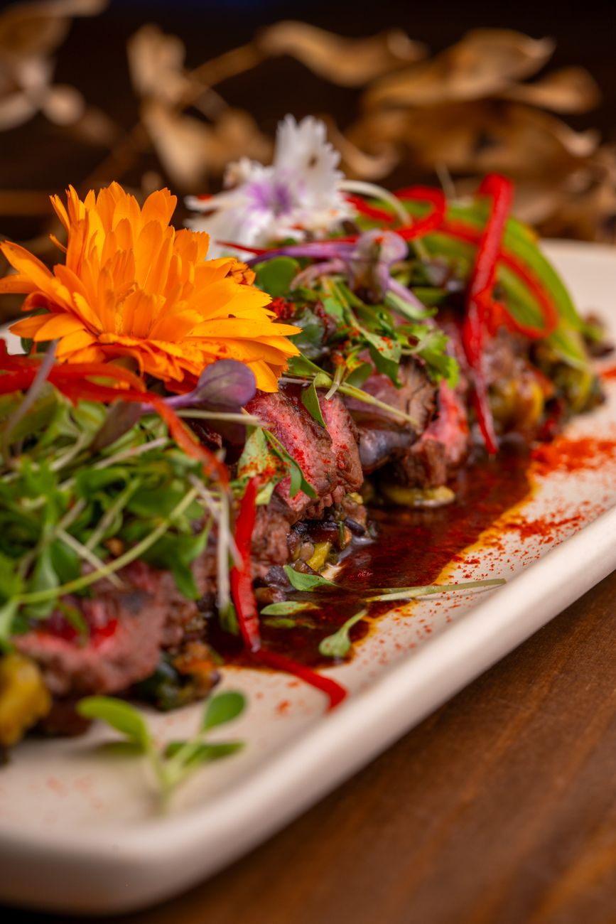 Chef plating with microgreens