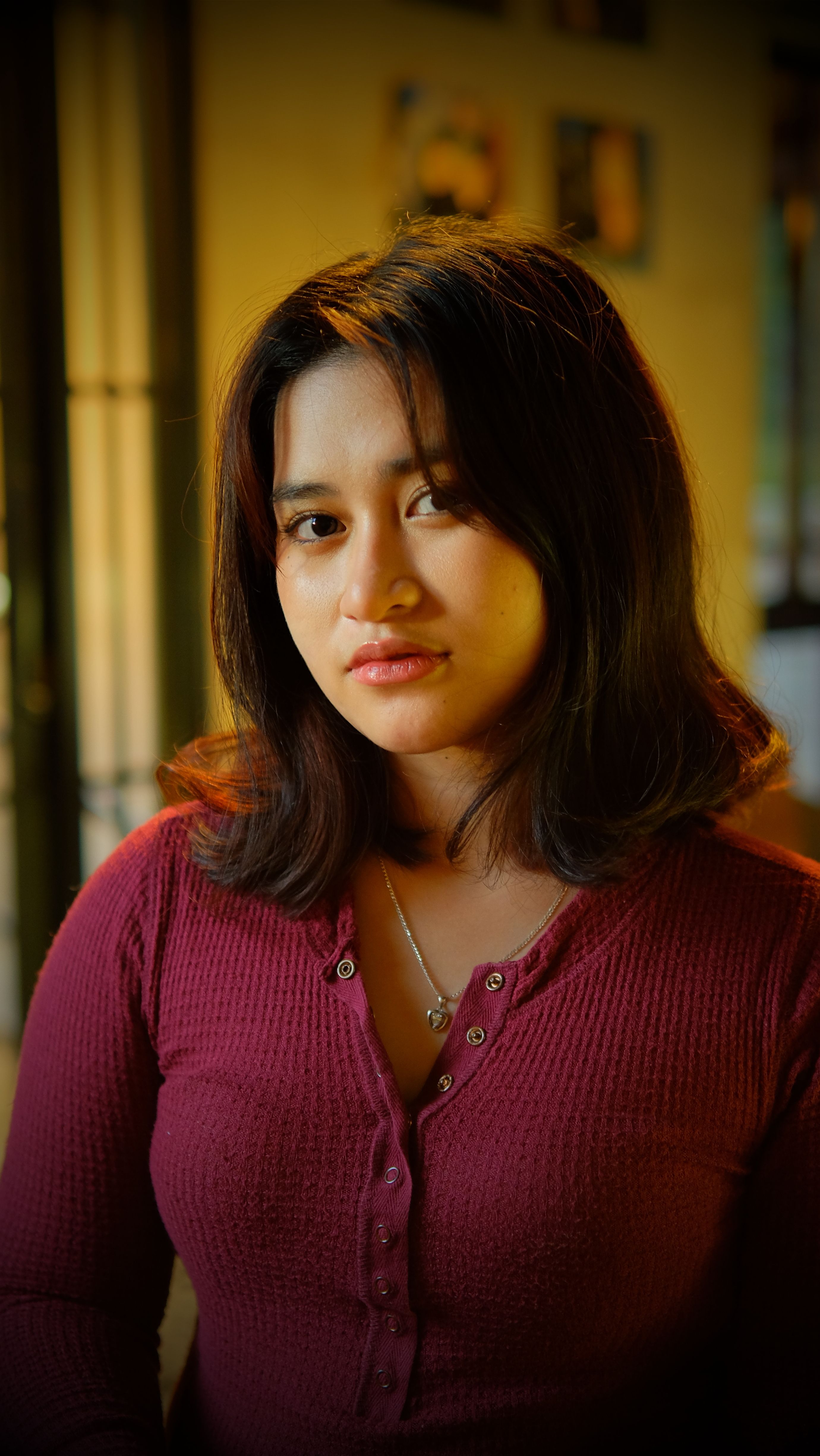 Portrait of a Young Woman Indoors with Soft Lighting