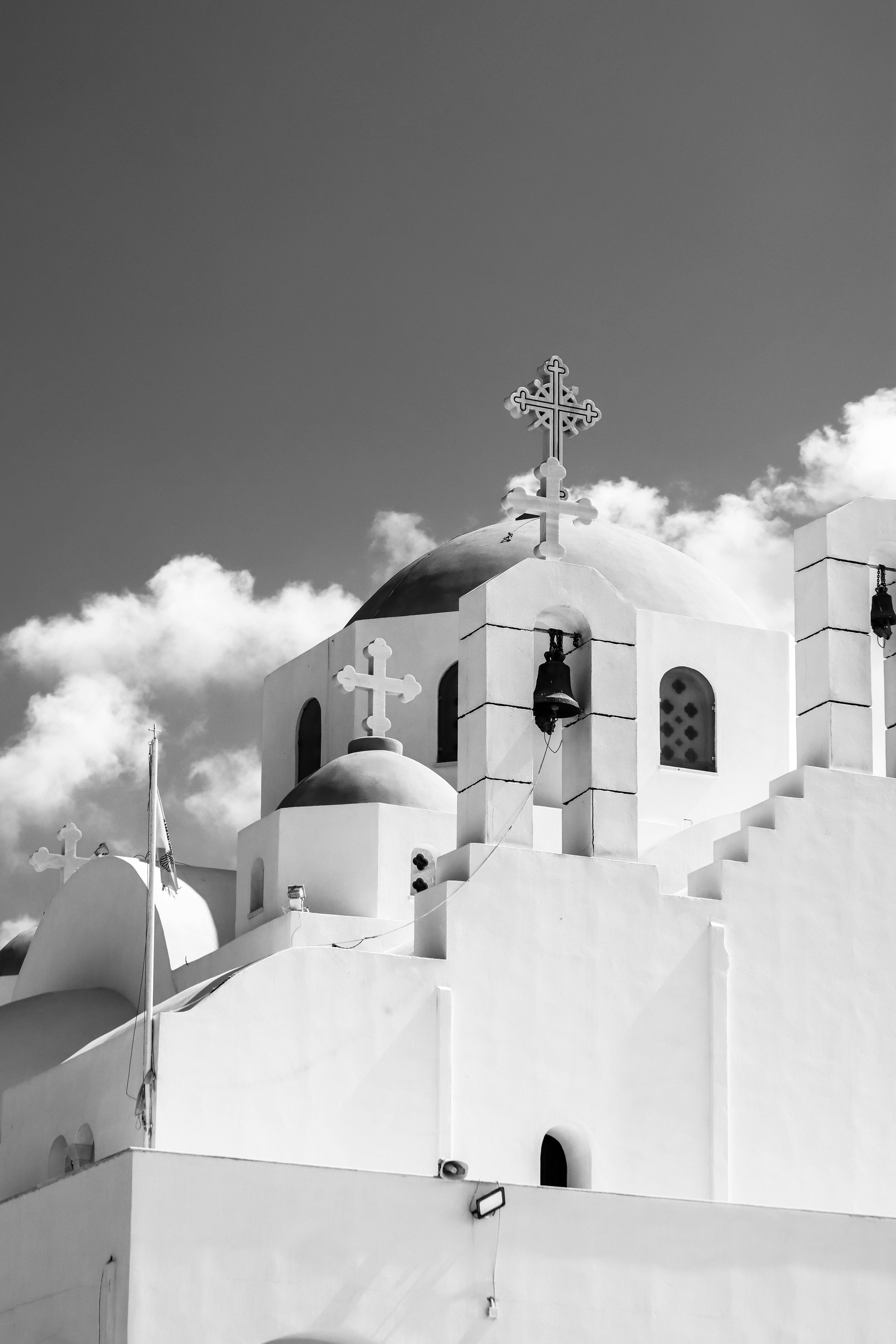 black and white orthodox church in naxos