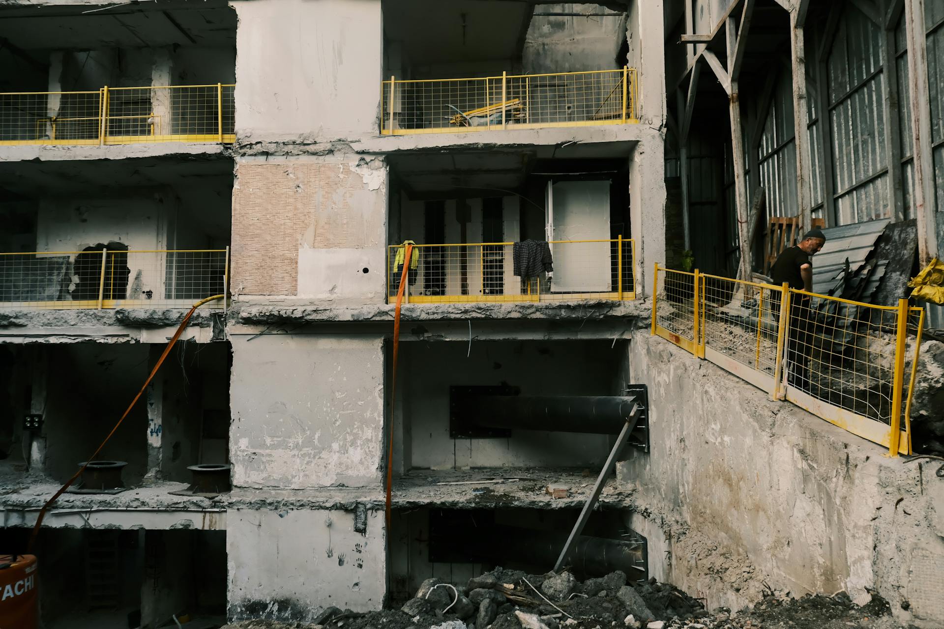 Urban Building Demolition in Progress