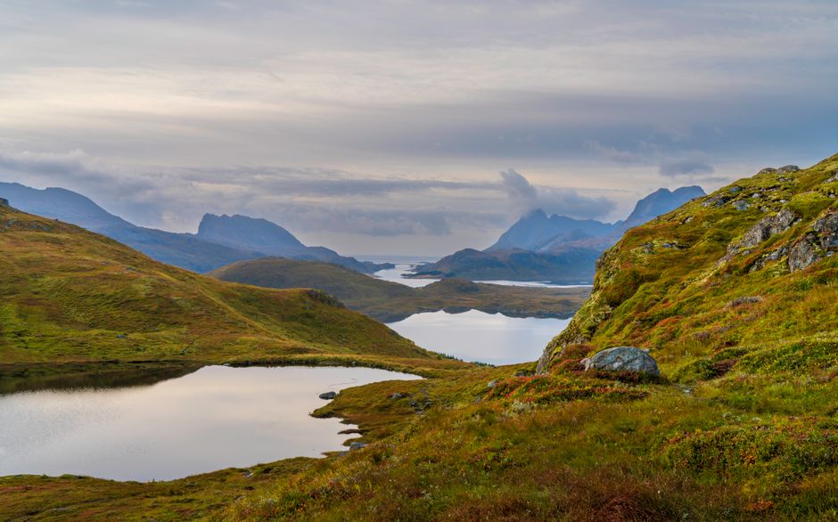 Ultimate RIB Expedition to Seiland National Park - 3.5h Review: An Arctic Adventure You Won't Forget Review 2026 - Tranquil mountain lake view in Lofoten Islands, Norway, during autumn.