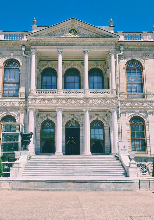 Free Stunning view of Dolmabahçe Palace entrance in İstanbul, showcasing Ottoman architecture. Stock Photo