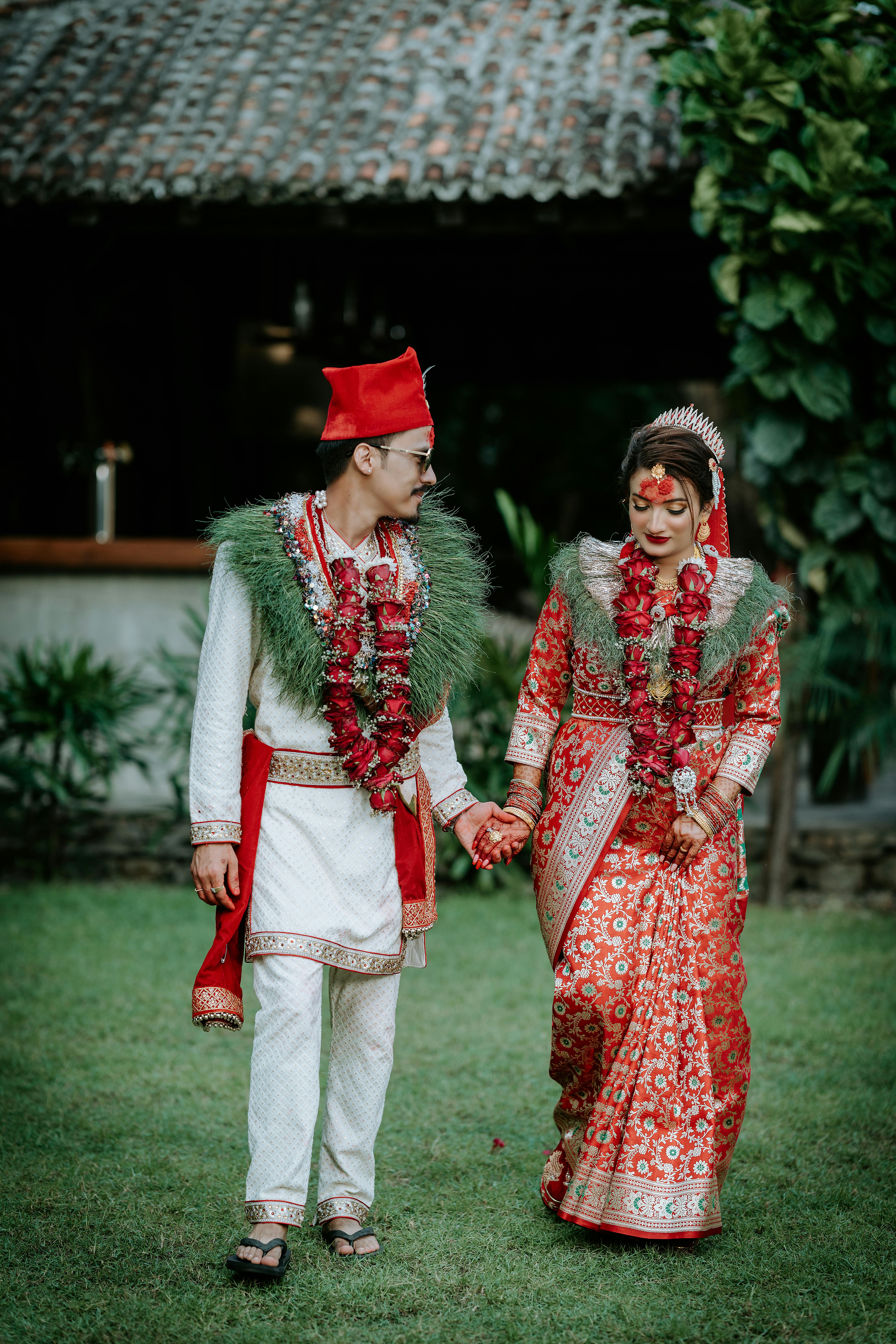 Nepali Marriage Cloth For Boy Couple Nepali Wedding Dress For
