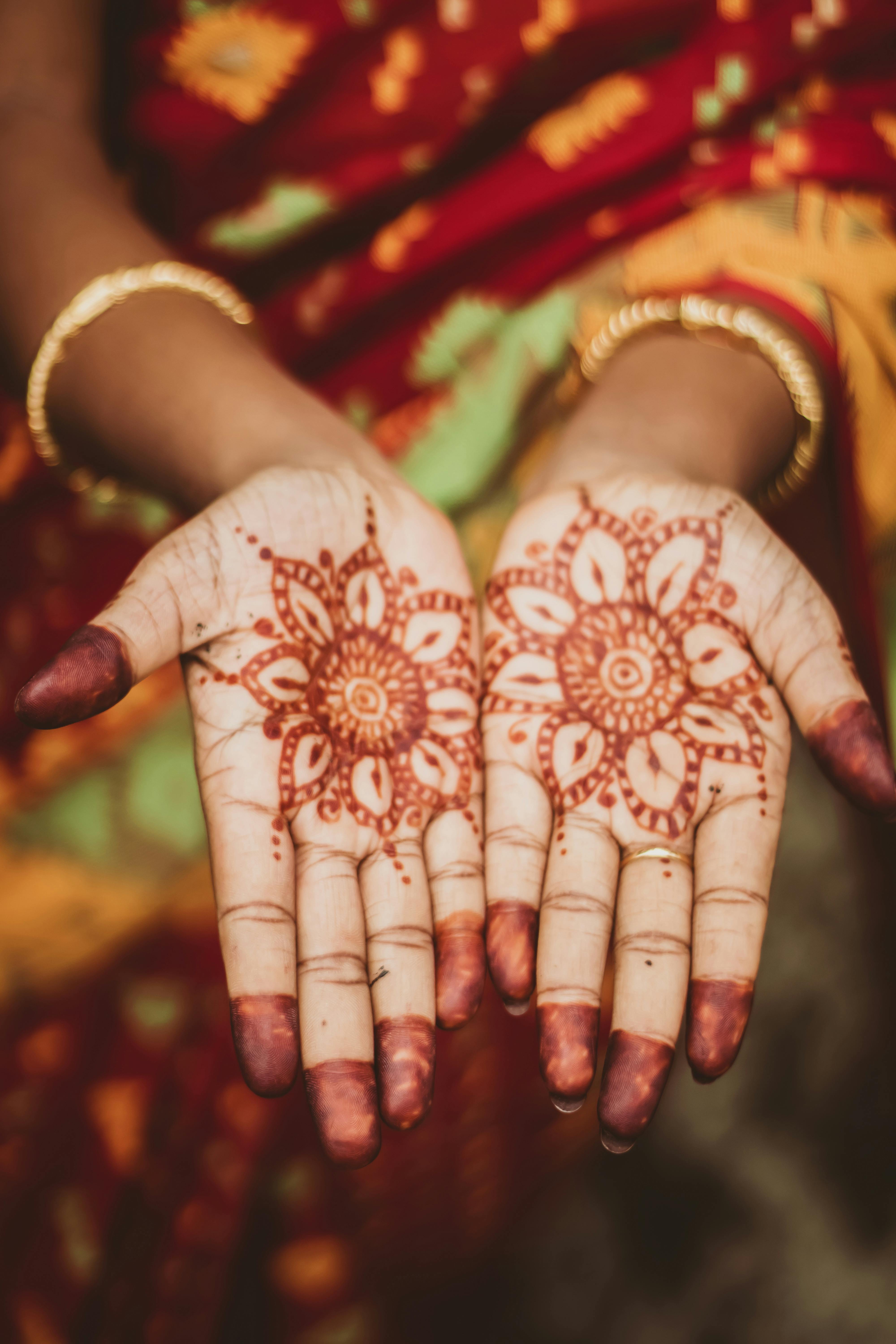 A closeup henna tattoo on a woman hand Mehndi is a form of body art Stock  Photo  Alamy