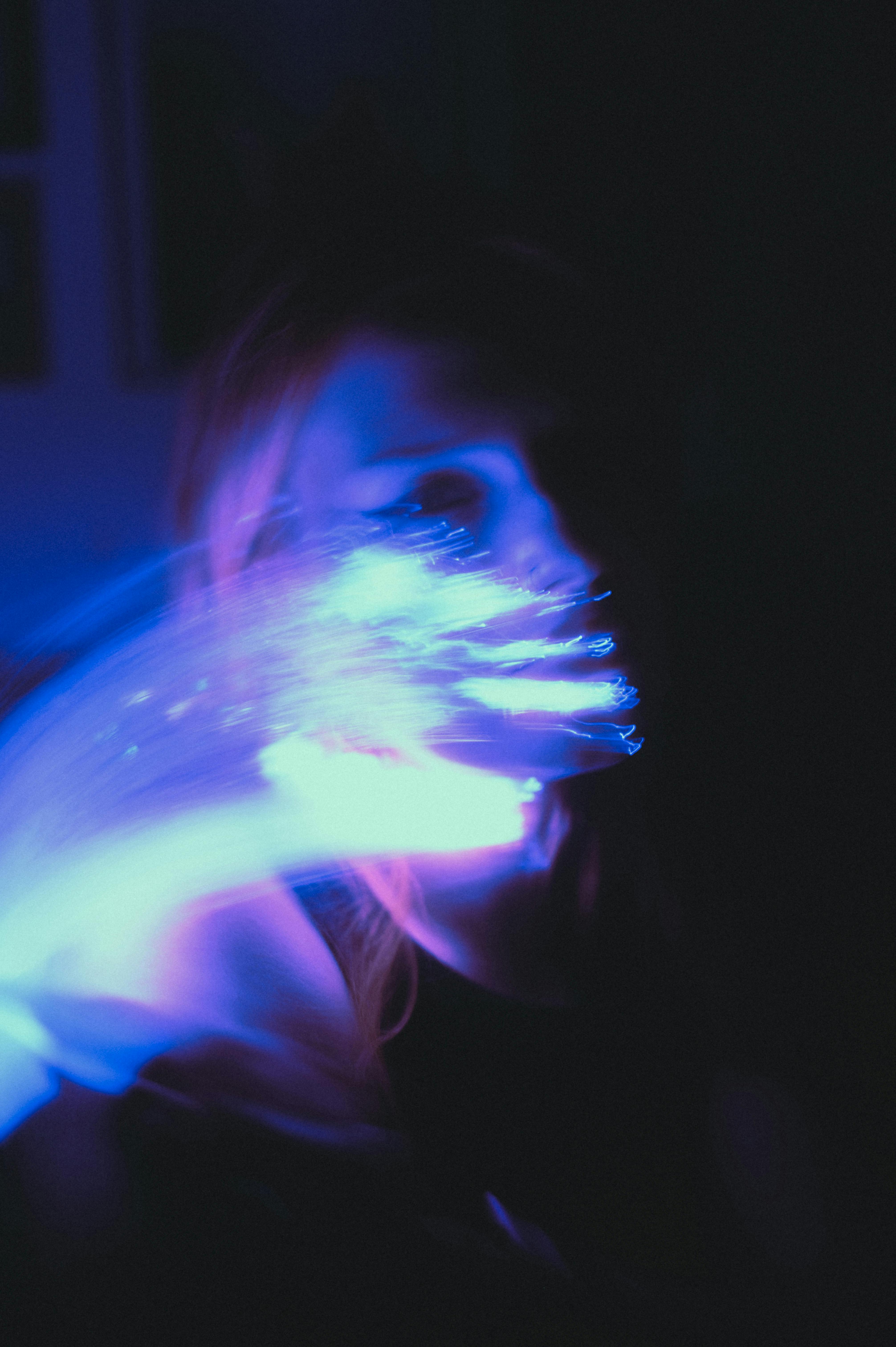 免費 霓虹燈效果的藝術肖像 圖庫相片